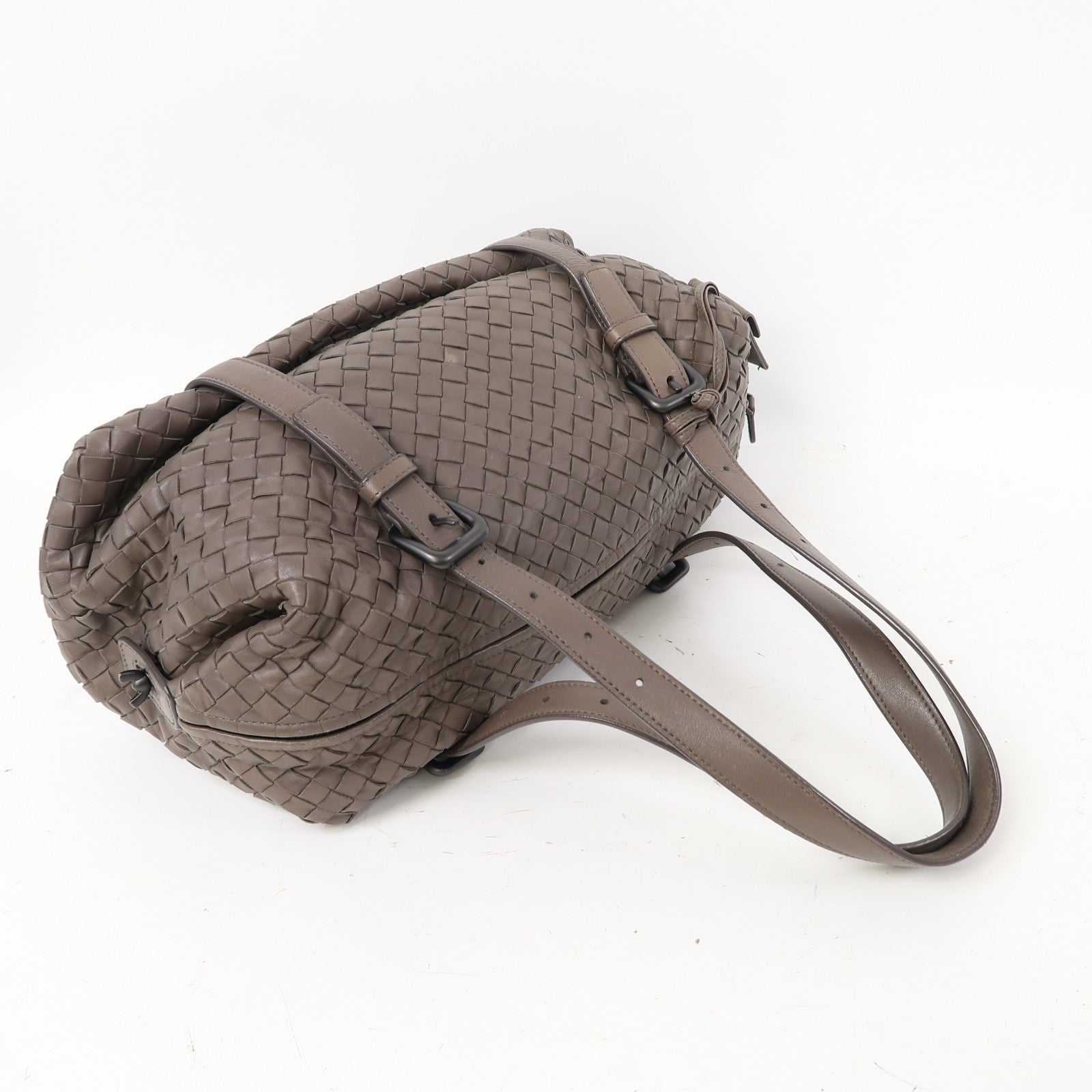 BOTTEGA VENETA 織紋牛皮皮革Shoulder Bag肩背袋灰啡色
