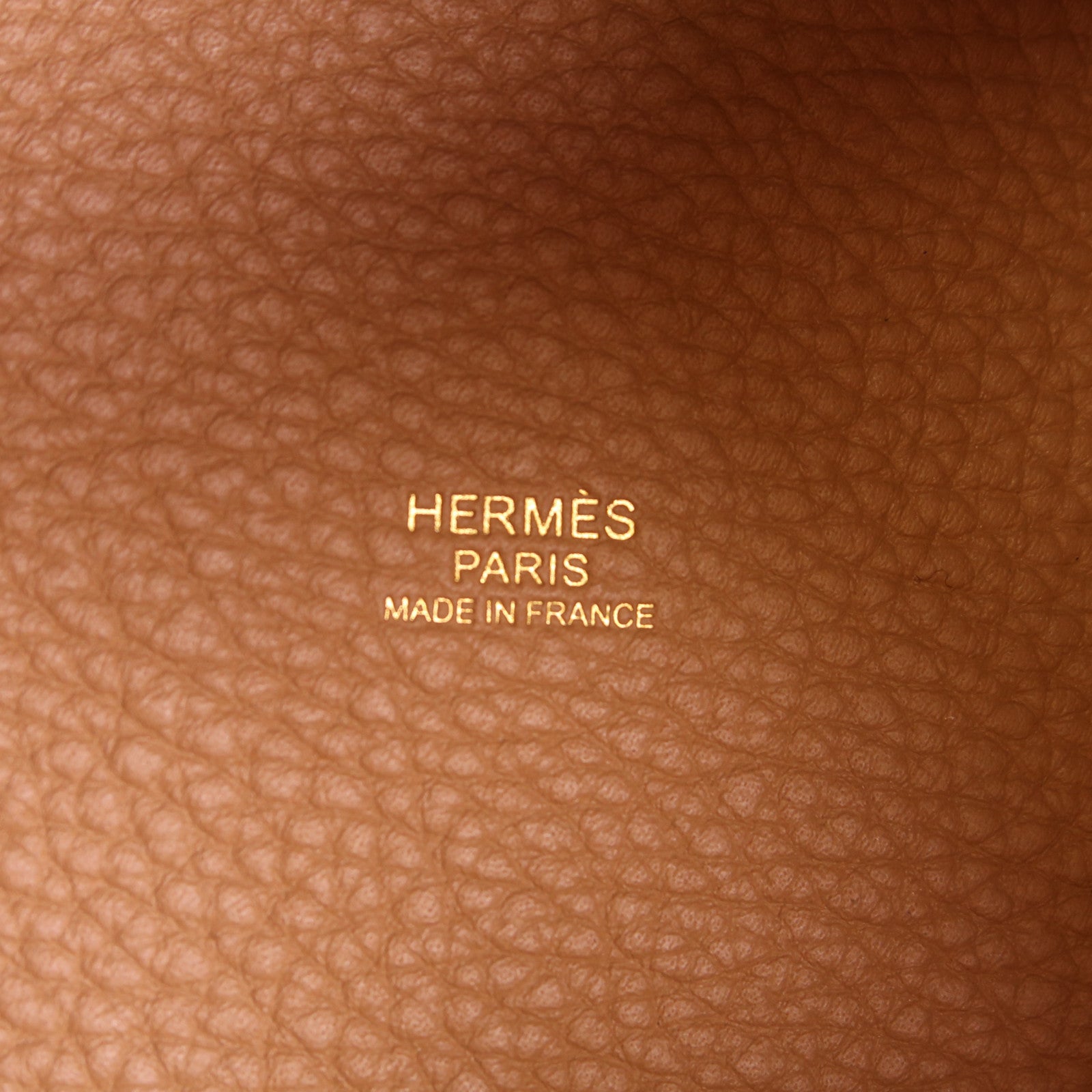 HERMES Clemence皮革Picotin PM金扣手挽袋Chai