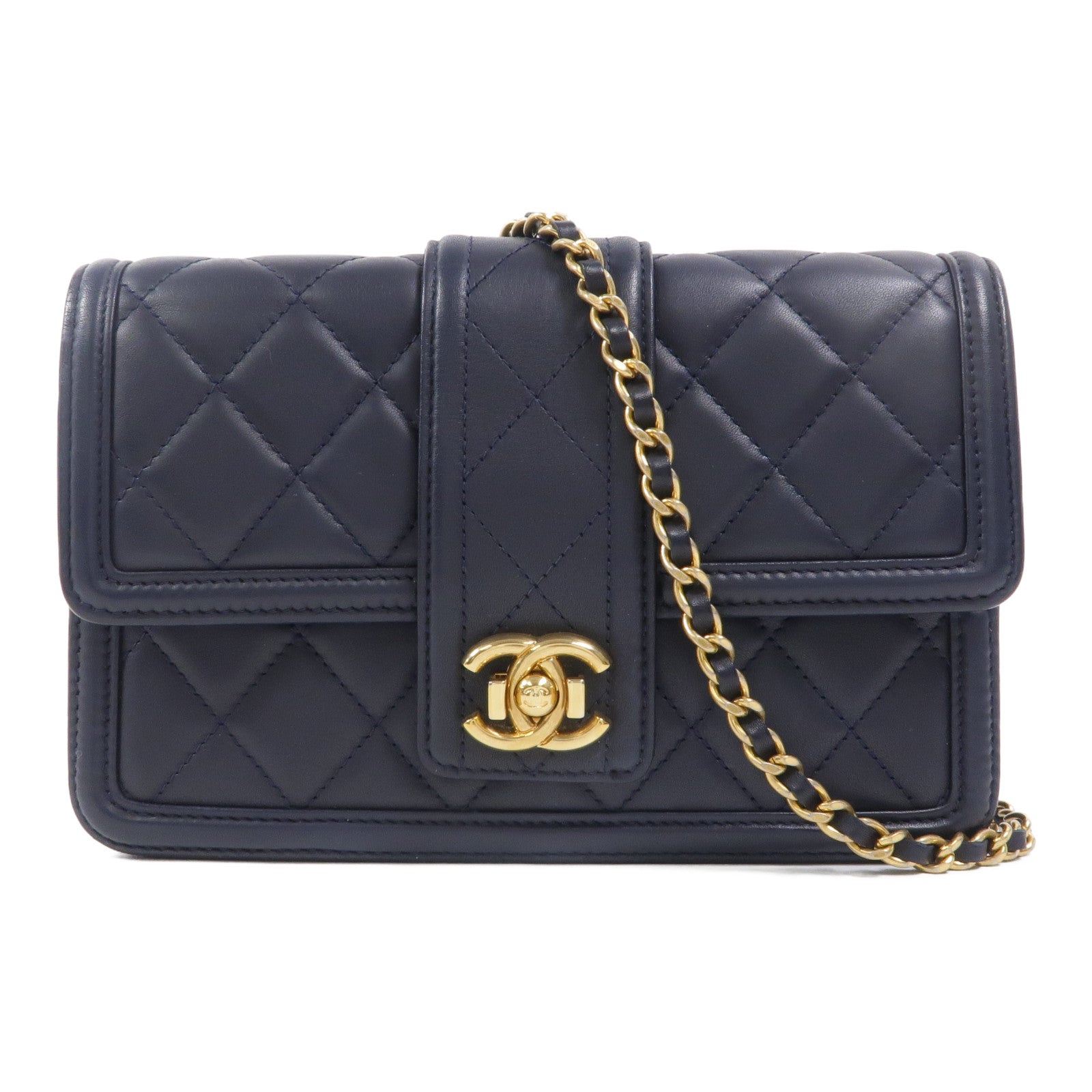 CHANEL 羊皮皮革Elegant CC Wallet On Chain鏈帶肩背袋