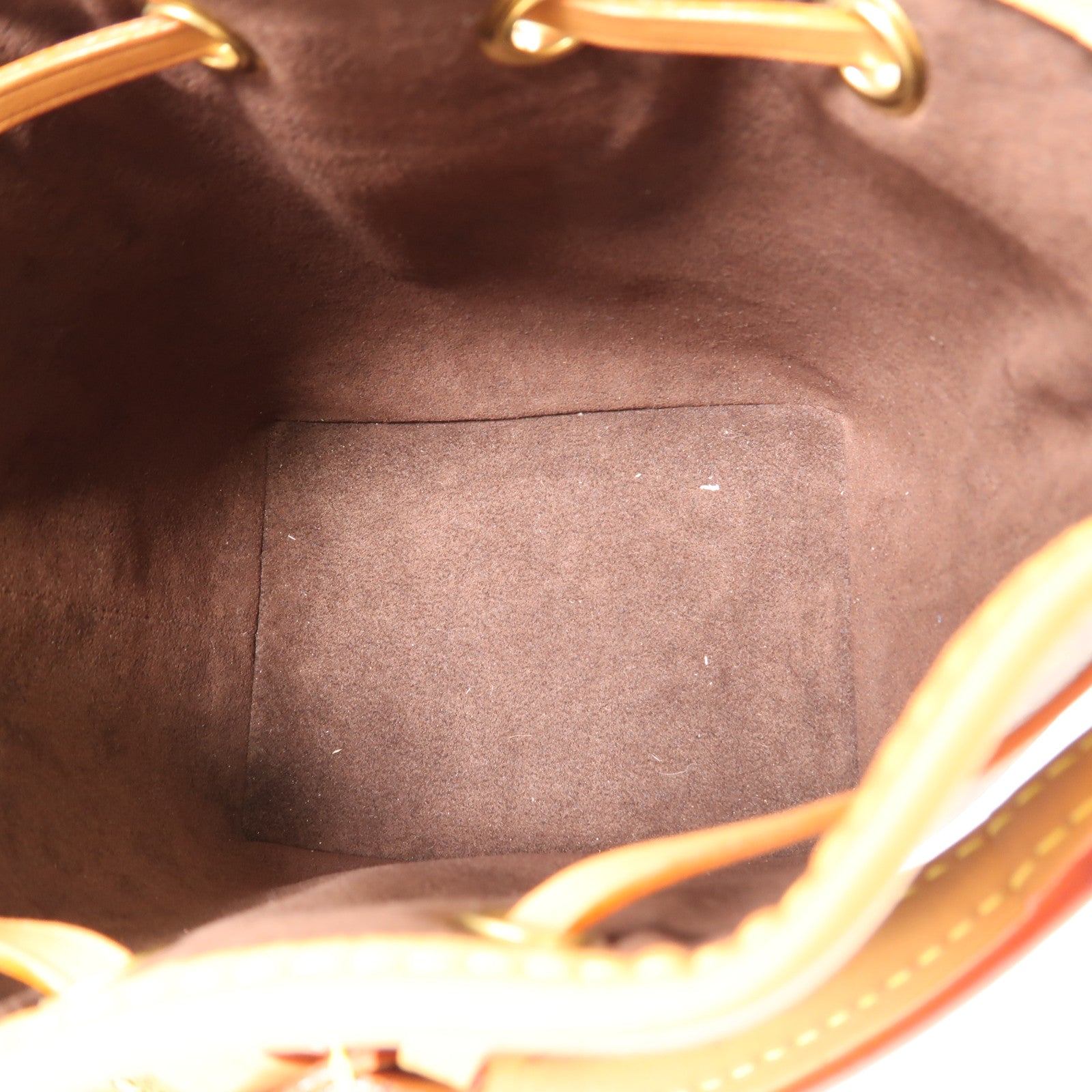 LOUIS VUITTON Monogram Nano Noe金扣手挽肩背兩用袋棕色