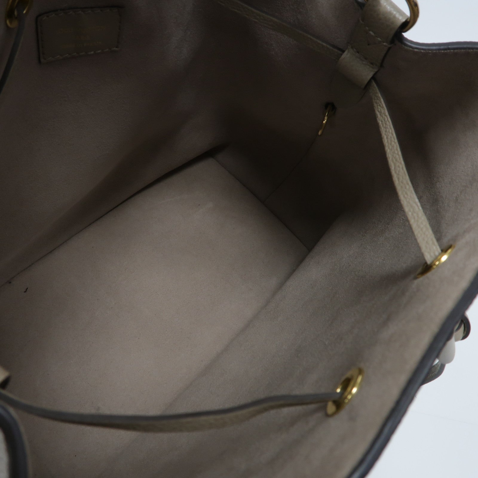 LOUIS VUITTON Monogram Empreinte NeoNoe MM金扣手挽肩背兩用袋米色