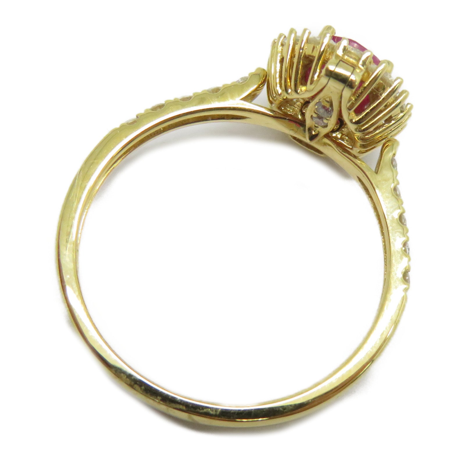 JEWELRY 【激減優惠】18K黃金Ruby Diamond Pendant Ring 0.72ct紅寶石/0.54ct鑽石戒指/吊墜US#7
