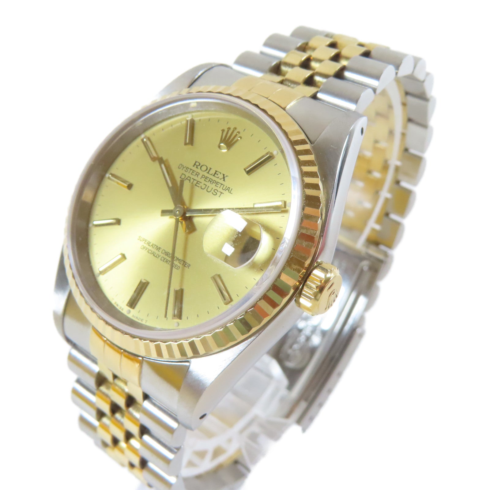 ROLEX Datejust不鏽鋼/18K黃金手錶自動機芯金色