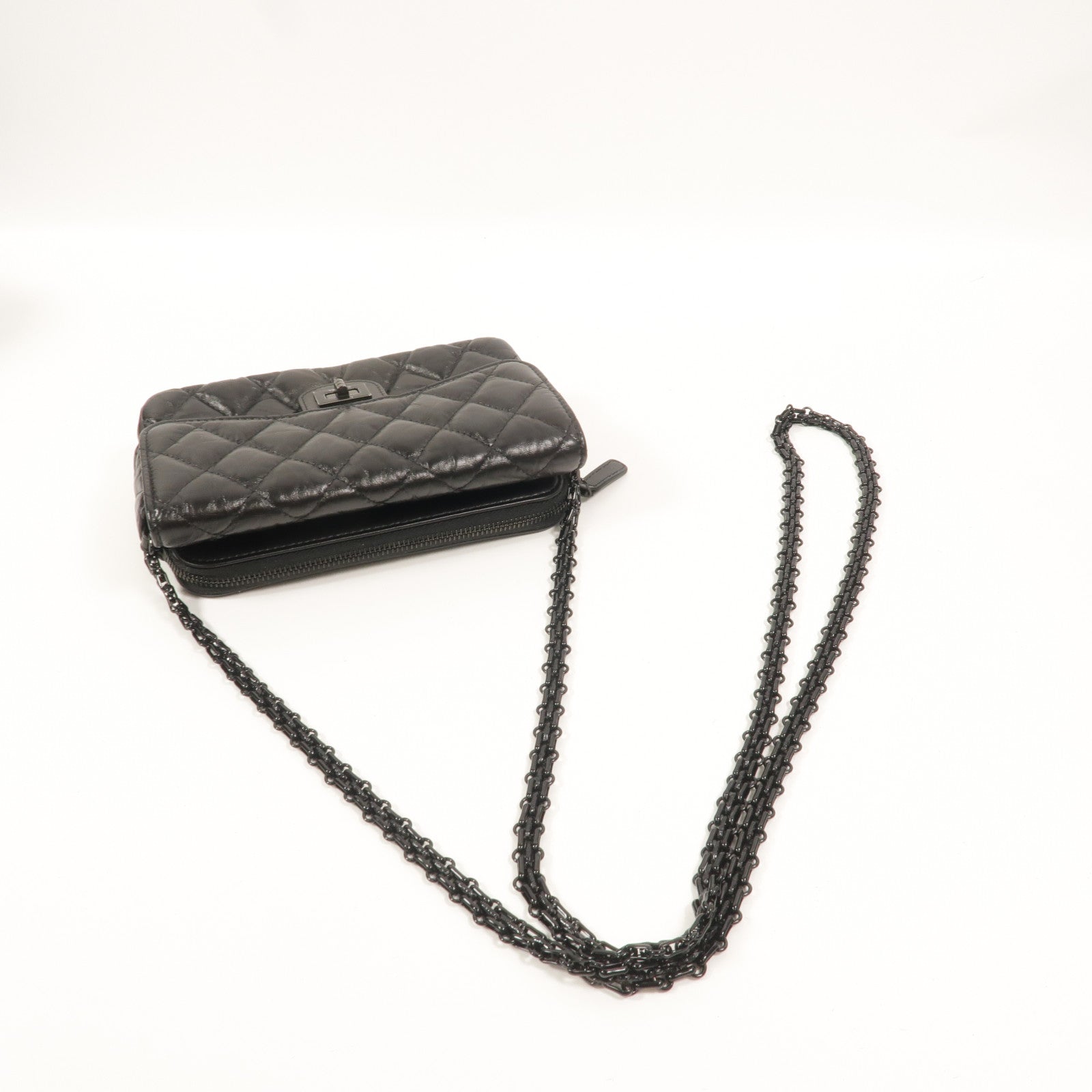 CHANEL 牛皮皮革2.55 Phone Bag鏈帶肩背袋