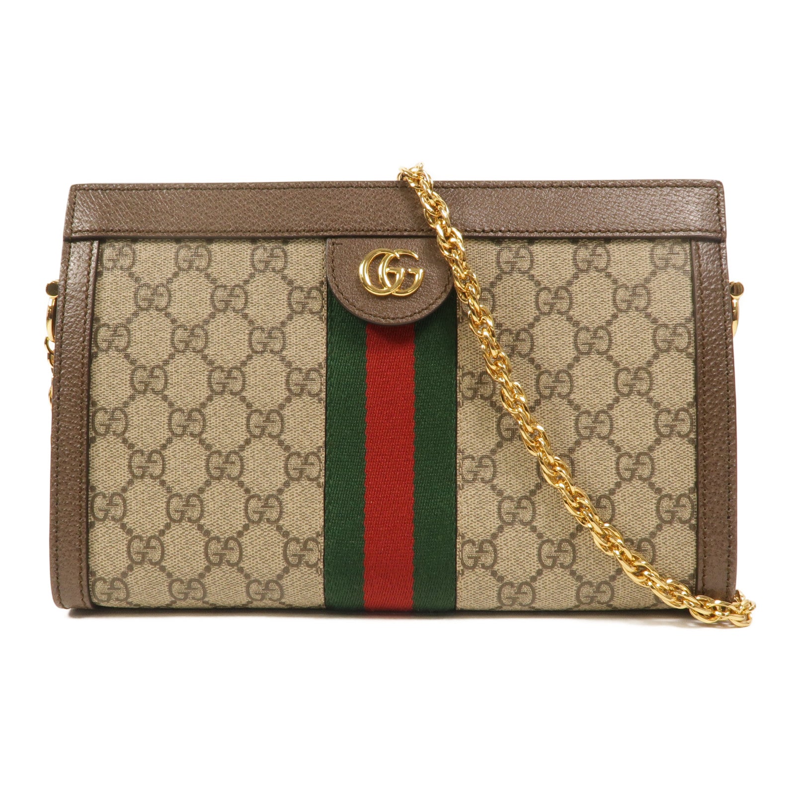 GUCCI 塗層帆布Ophidia GG Small鏈帶肩背袋