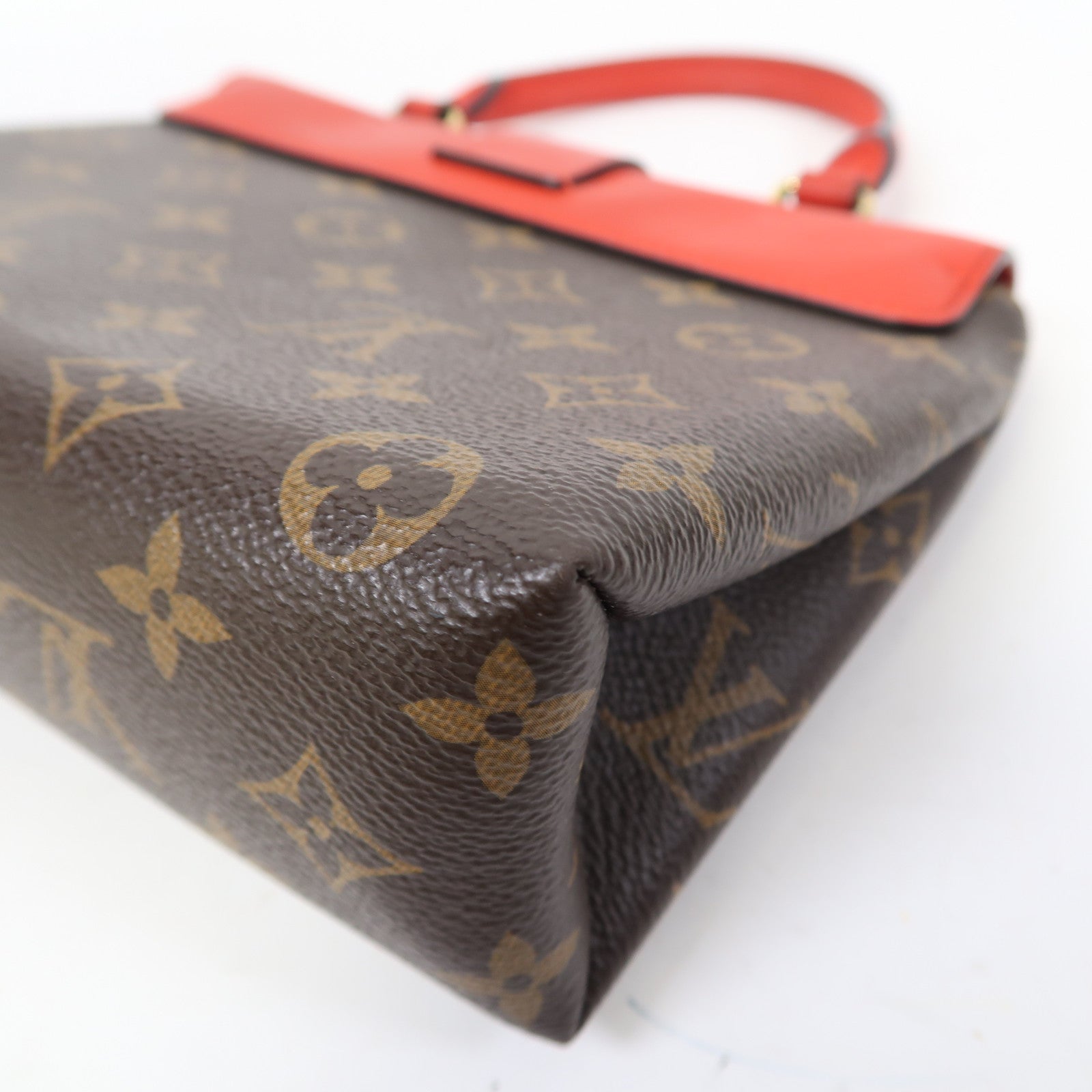 LOUIS VUITTON 【激減優惠】Monogram Locky BB金扣手挽肩背兩用袋啡色/紅色