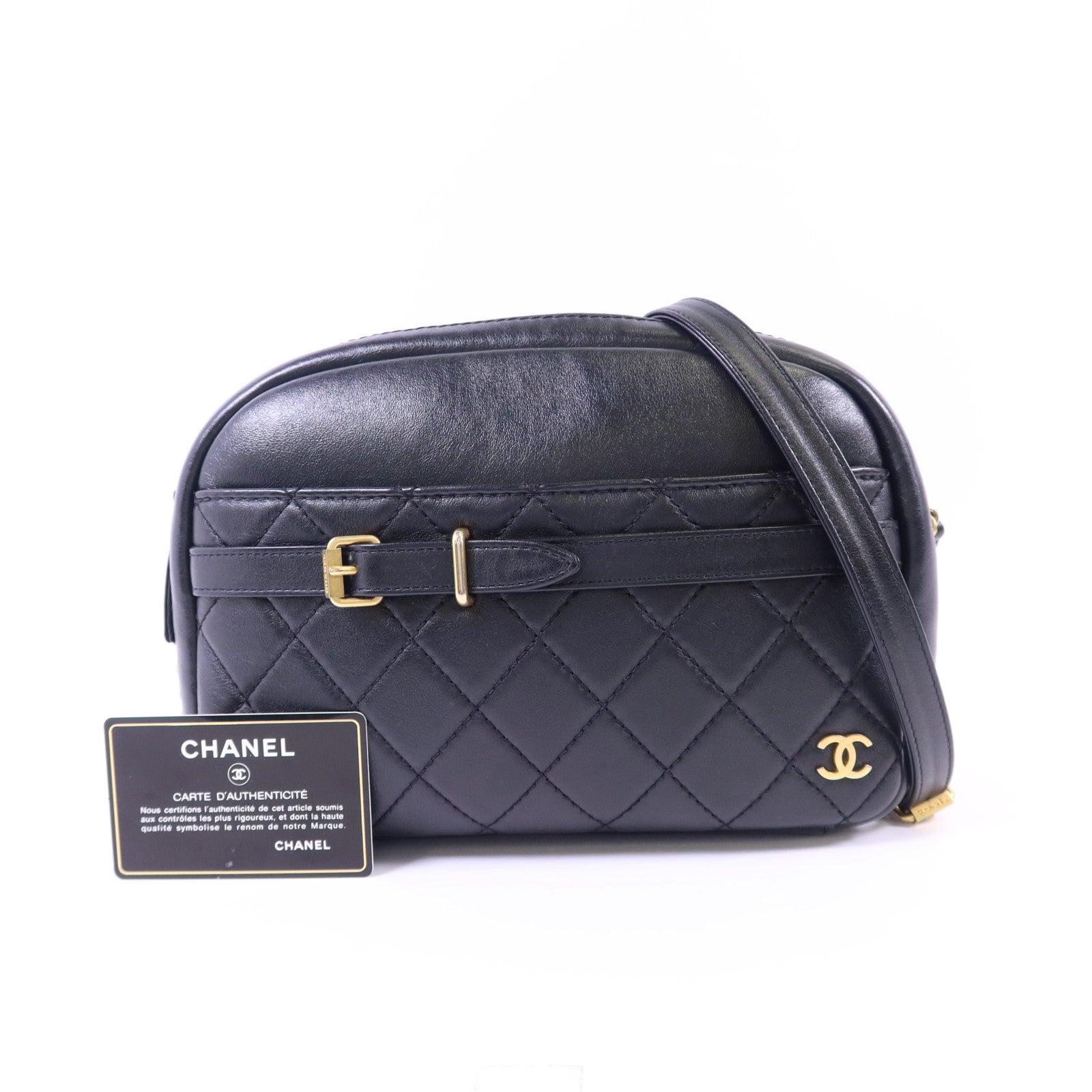 CHANEL 牛皮皮革Shoulder Bag金扣肩背袋