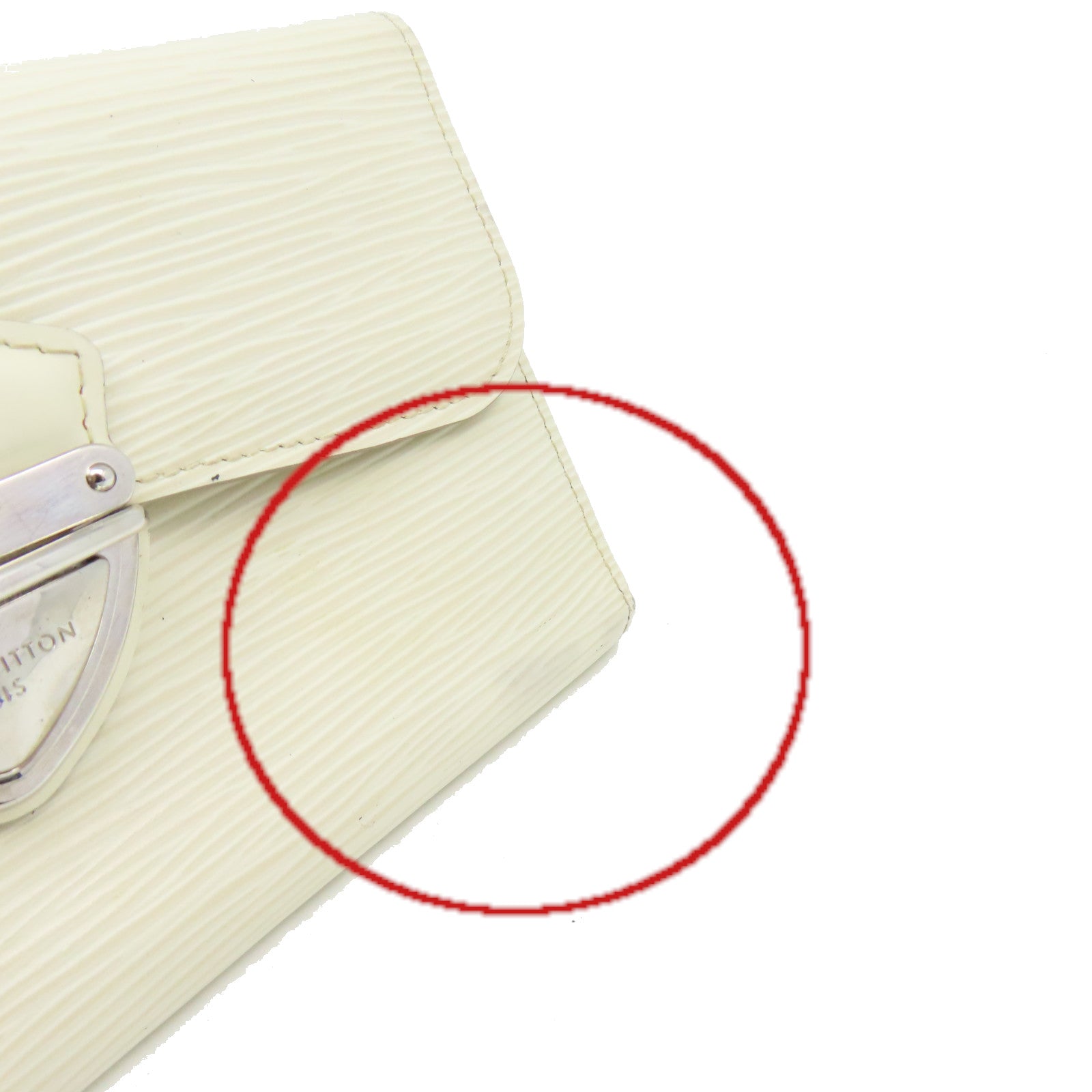 LOUIS VUITTON 【激減優惠】Epi Portefeuille Eugenie Wallet銀扣長錢包米白色