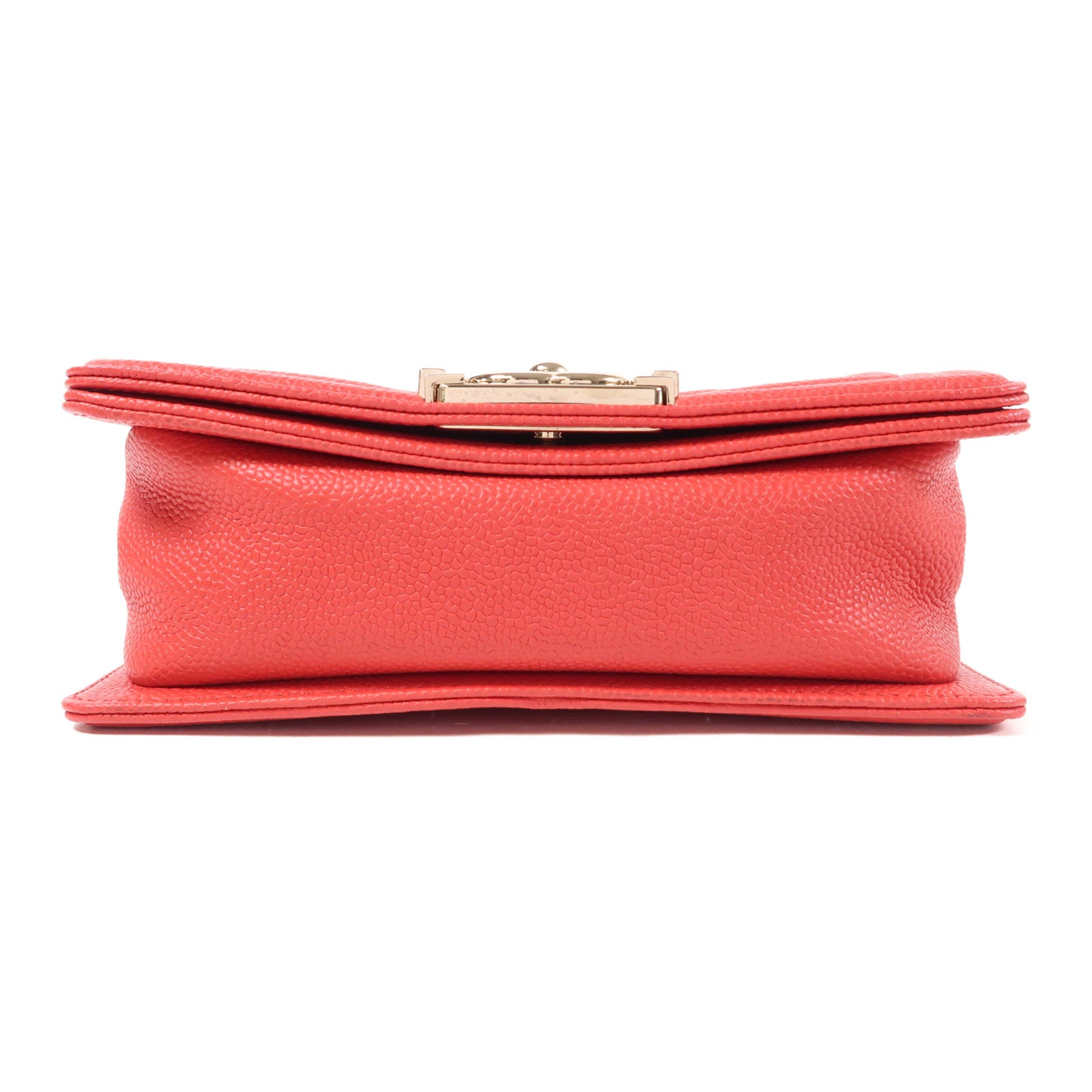 CHANEL CC GHW Boy 20 Chain Shoulder Bag Calfskin Leather Red