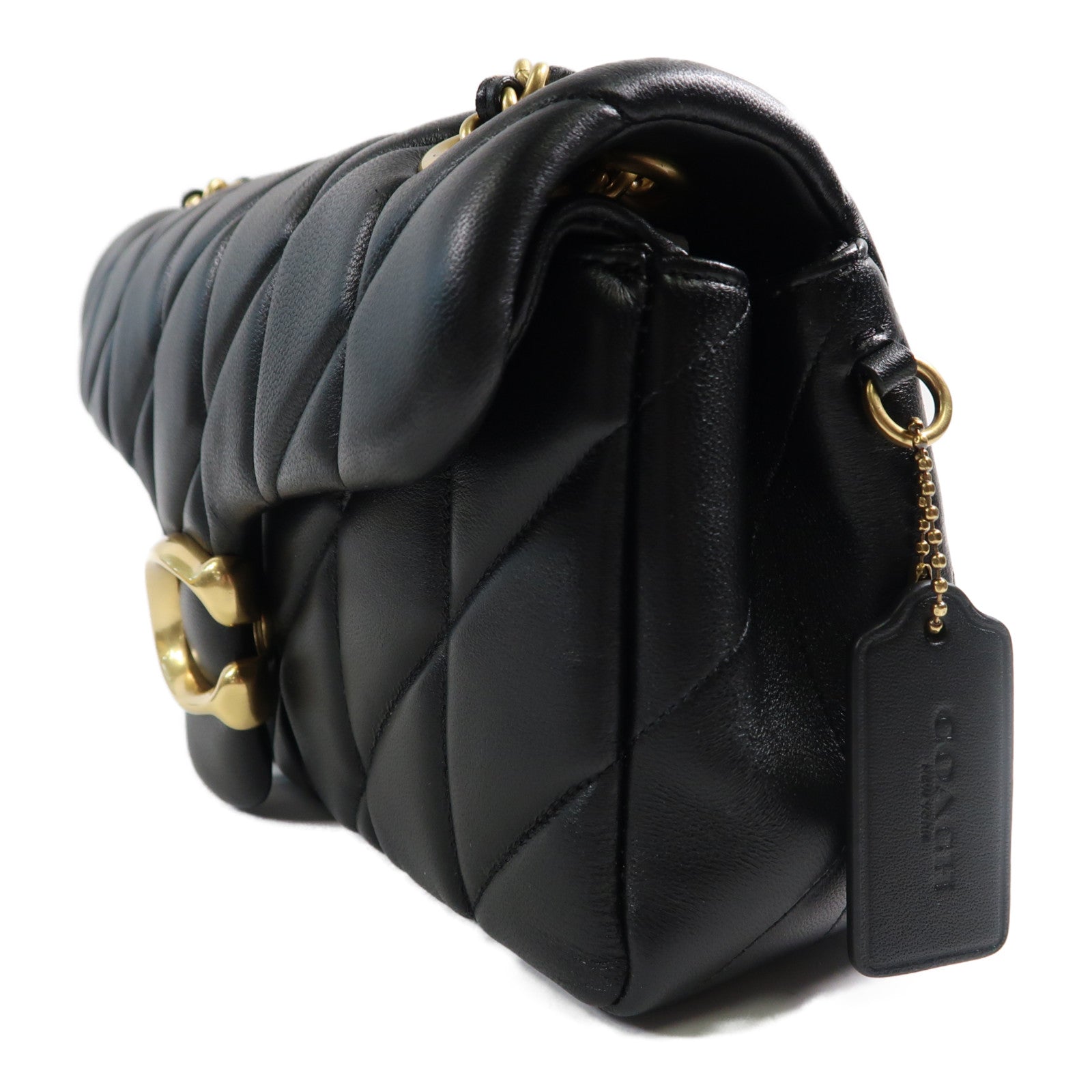 COACH 羊皮皮革Shoulder Bag金扣鏈帶肩背袋