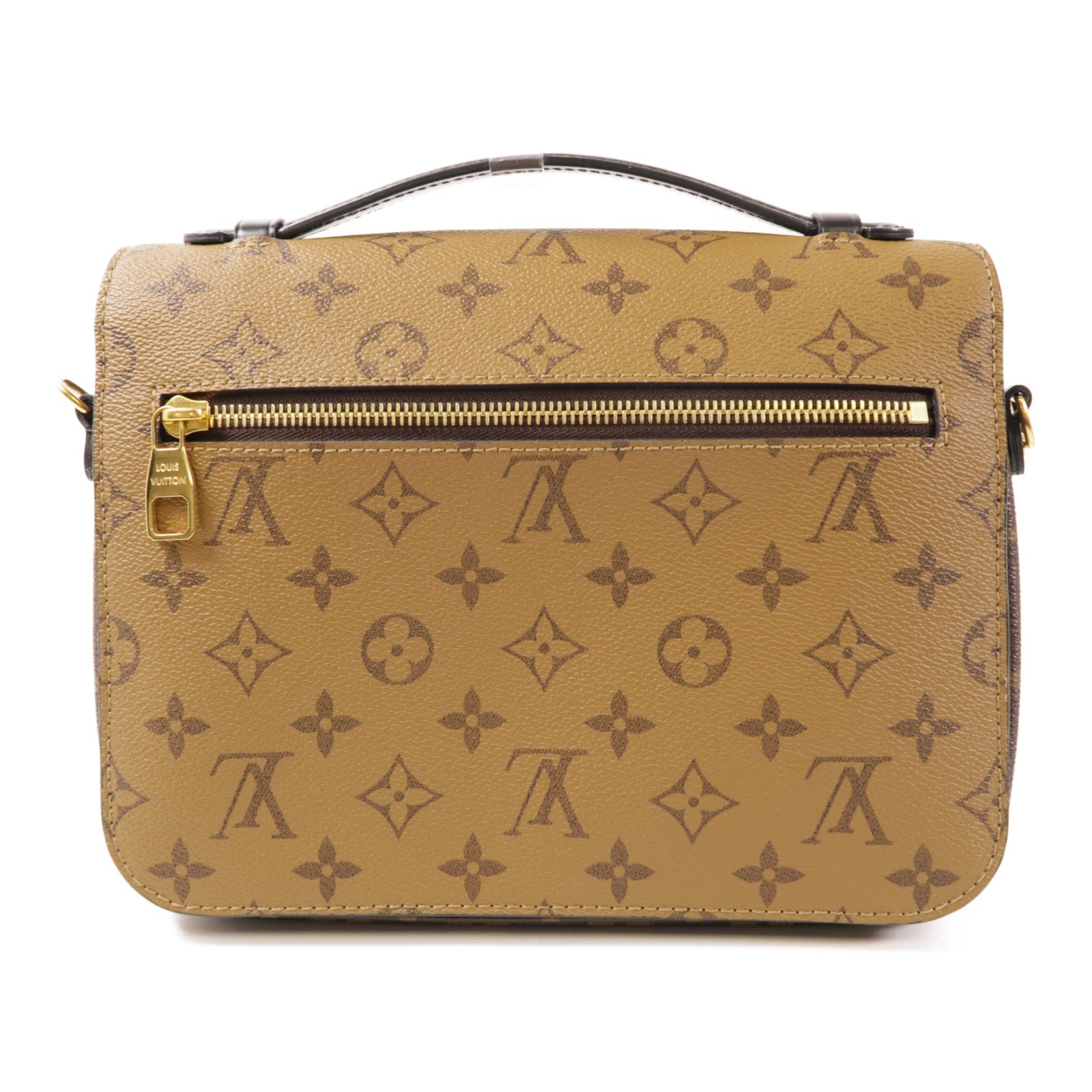 LOUIS VUITTON Monogram Reverse Pochette Metis金扣手挽肩背兩用袋棕色