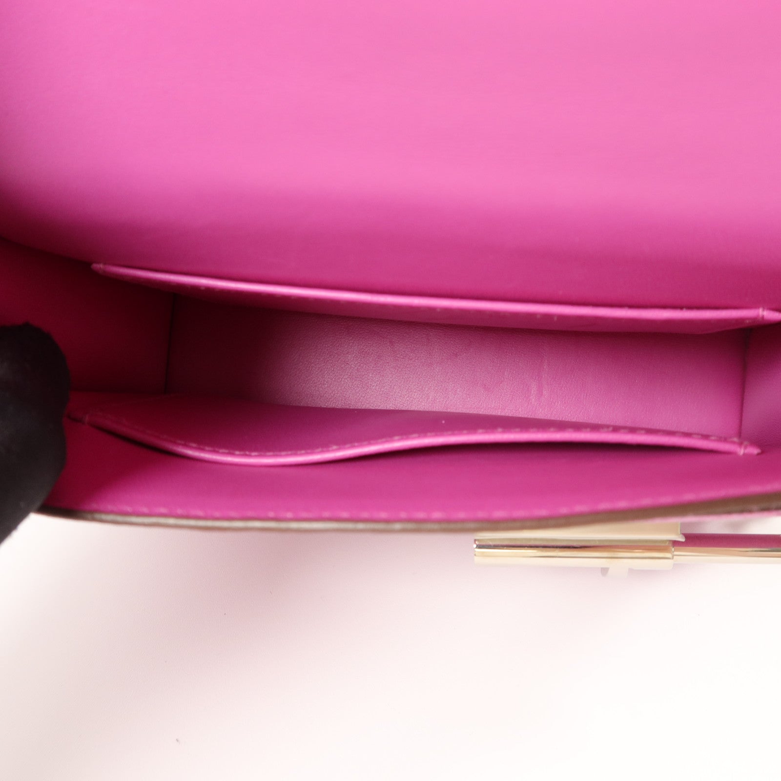 HERMES Chevre皮革Verrou Mini鏈帶肩背袋Rose Extreme