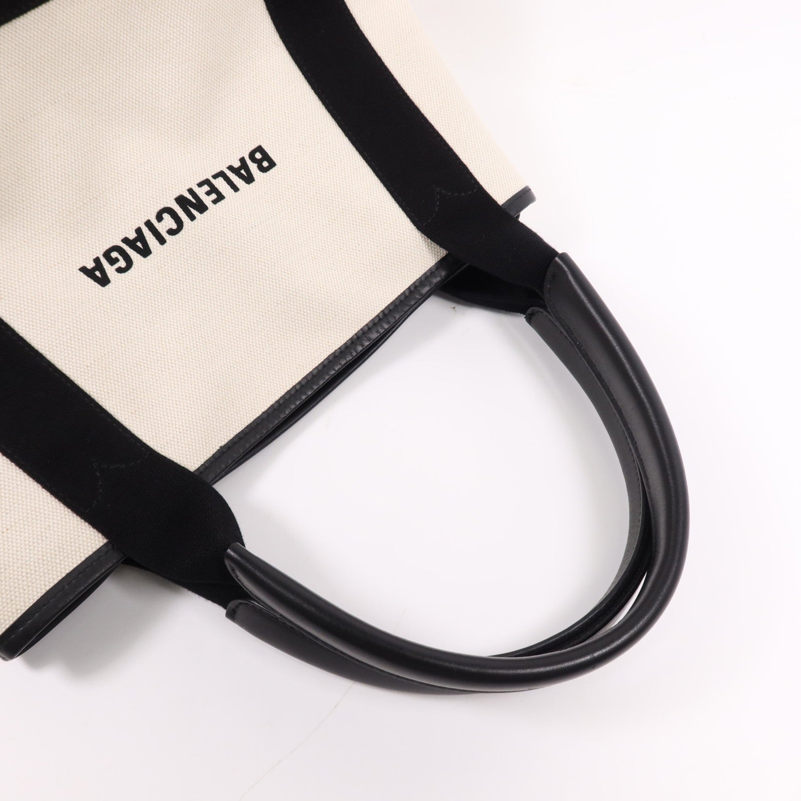 BALENCIAGA 帆布Navy Cabas Small銀扣手挽袋