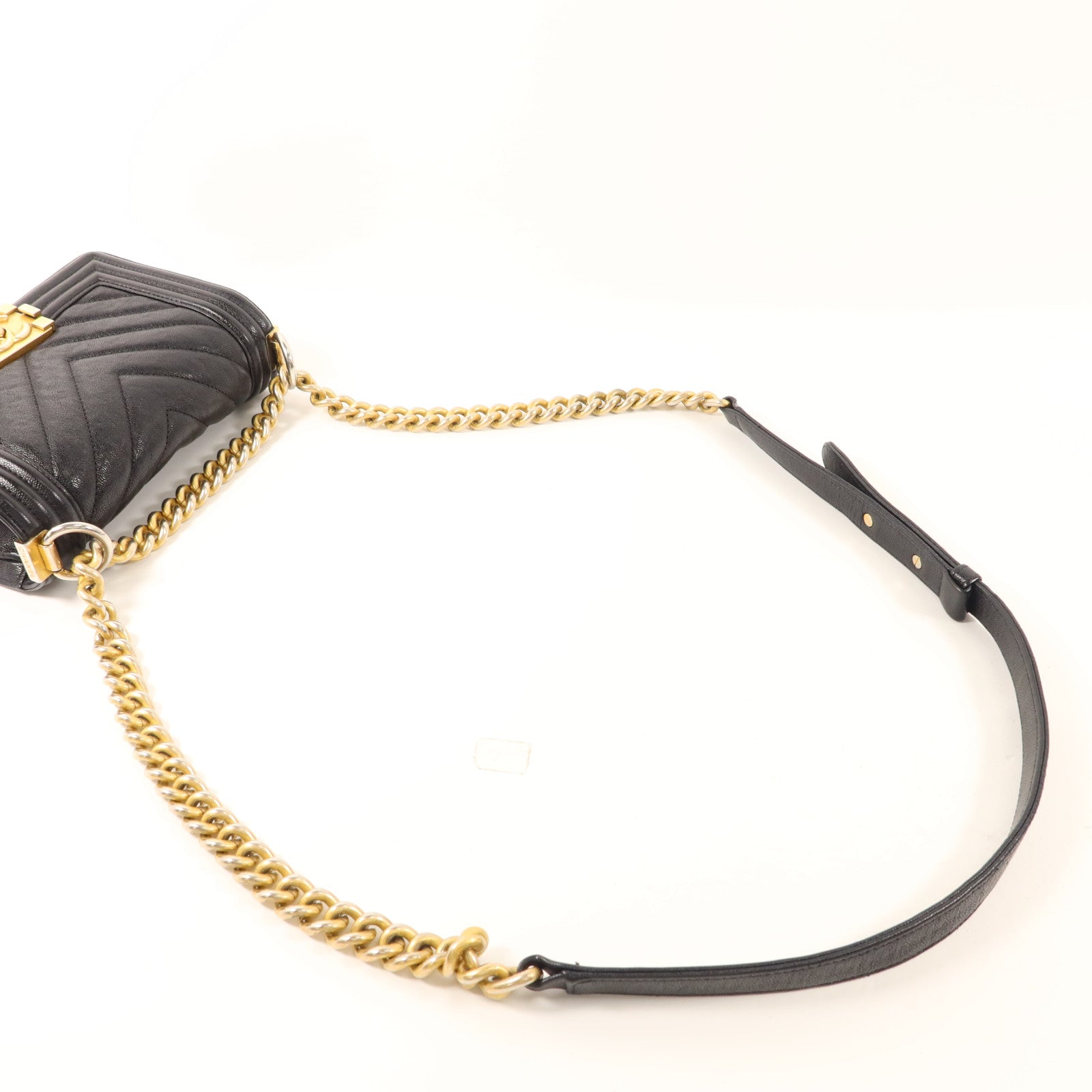 CHANEL 牛皮皮革Boy 20金扣鏈帶肩背袋