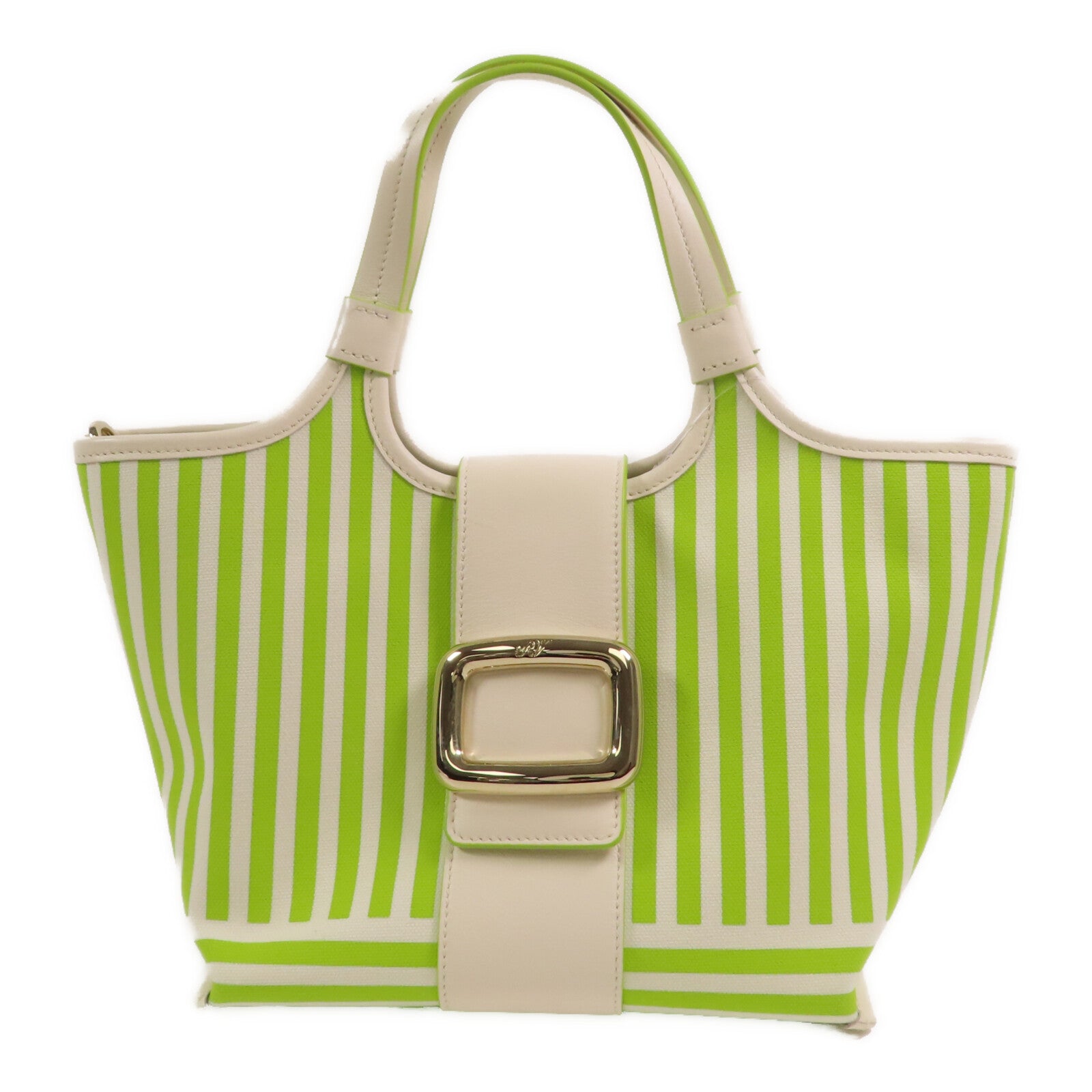 Roger Vivier 帆布2Way Shoulder Bag銀扣手挽肩背兩用袋