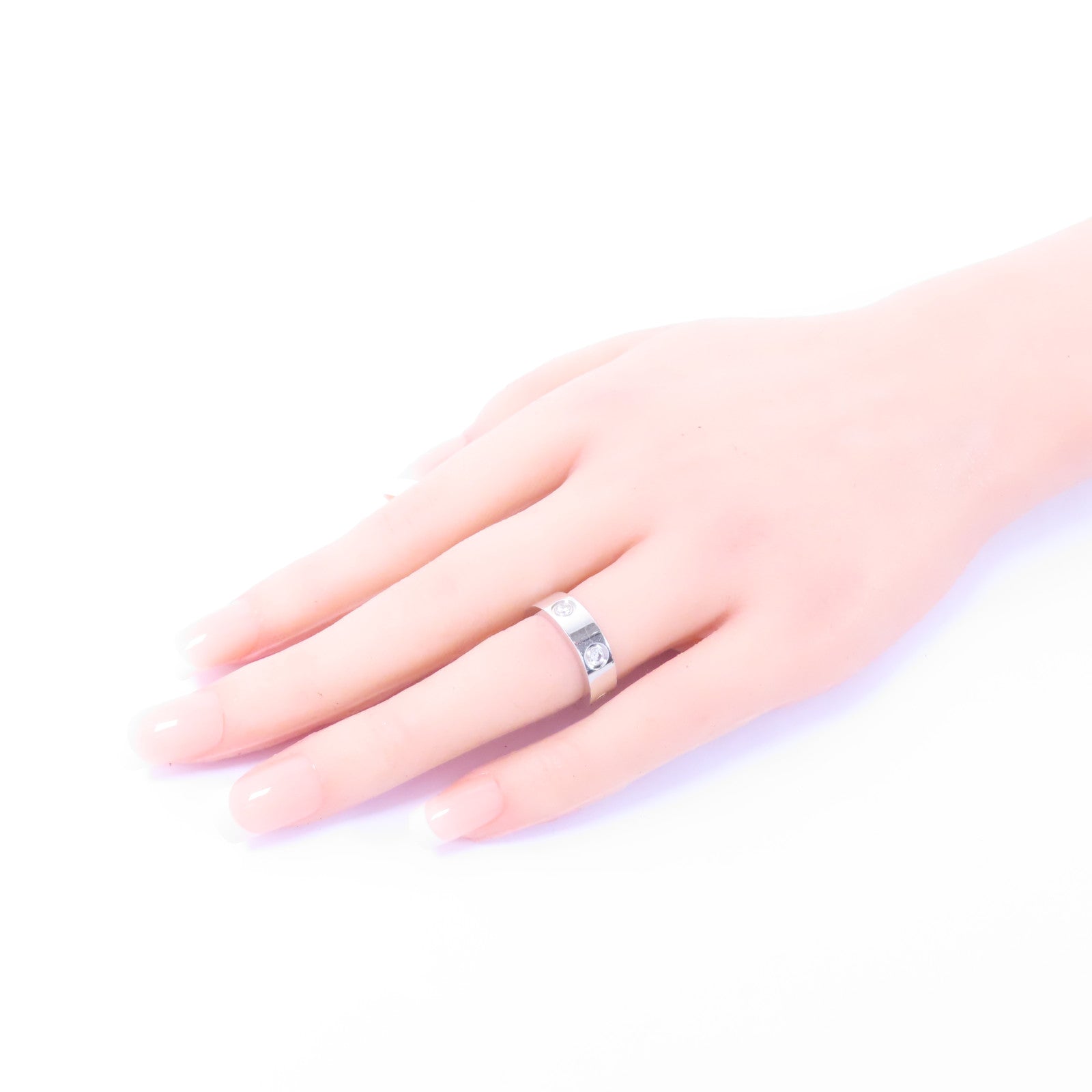 CARTIER 【激減優惠】18K白金Love Ring 6 Dia戒指Cartier#50/US#5.25