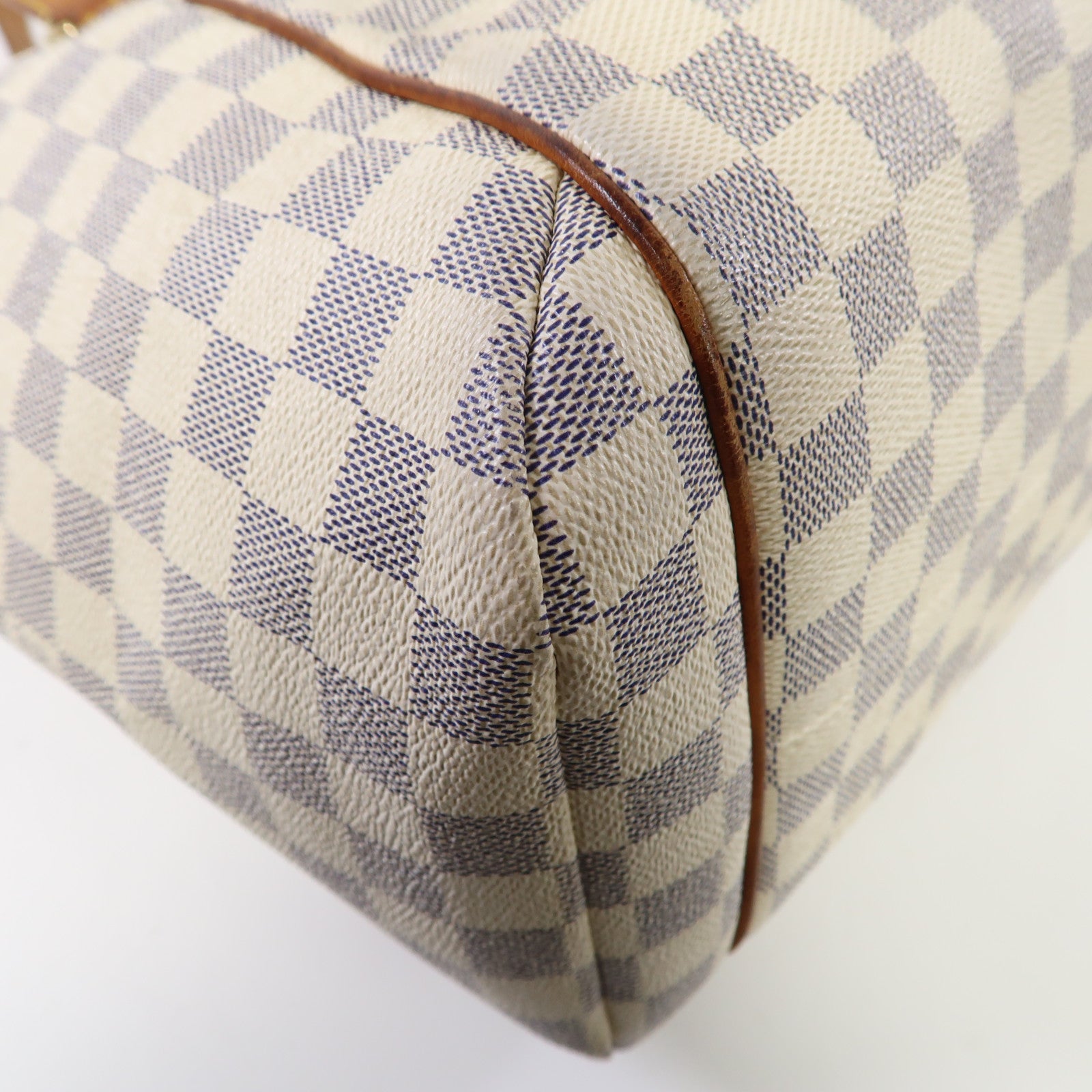 LOUIS VUITTON Damier Azur Totally MM金扣肩背袋白色/藍色