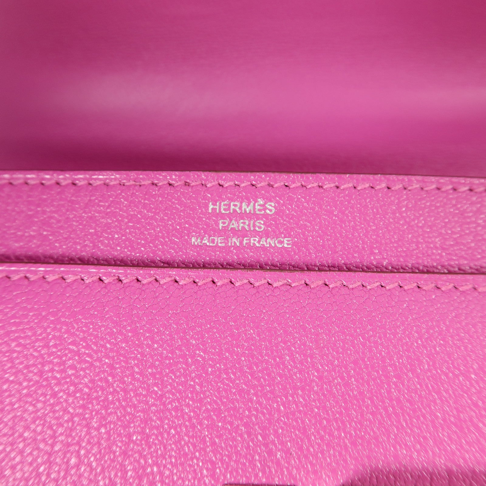 HERMES Chevre皮革Verrou Mini鏈帶肩背袋Rose Extreme
