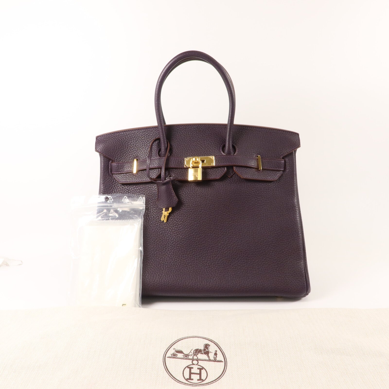 HERMES Togo皮革Birkin 35手挽袋Raisin