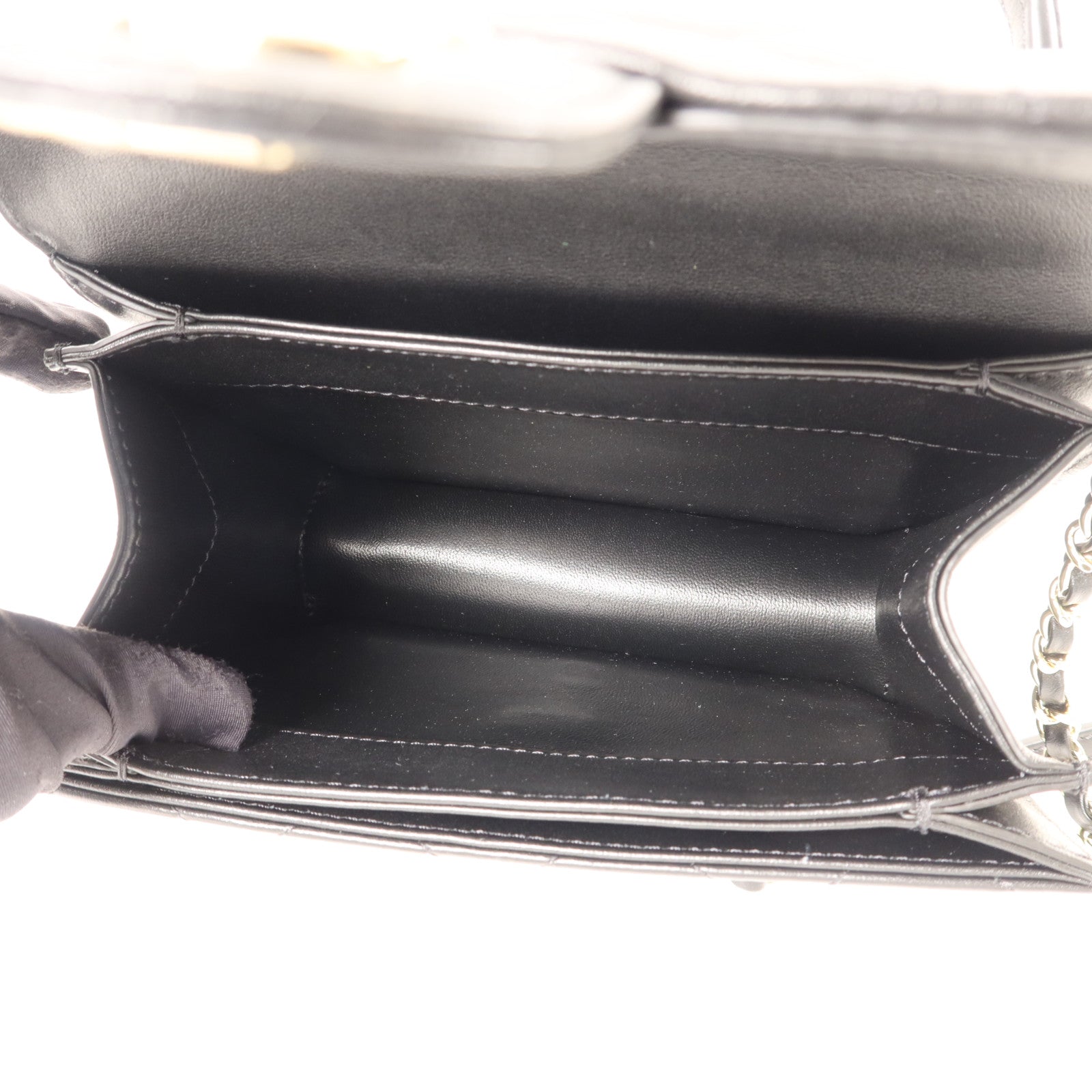 CHANEL 牛皮皮革Co Co Lady Flap Bag金扣手挽肩背兩用袋