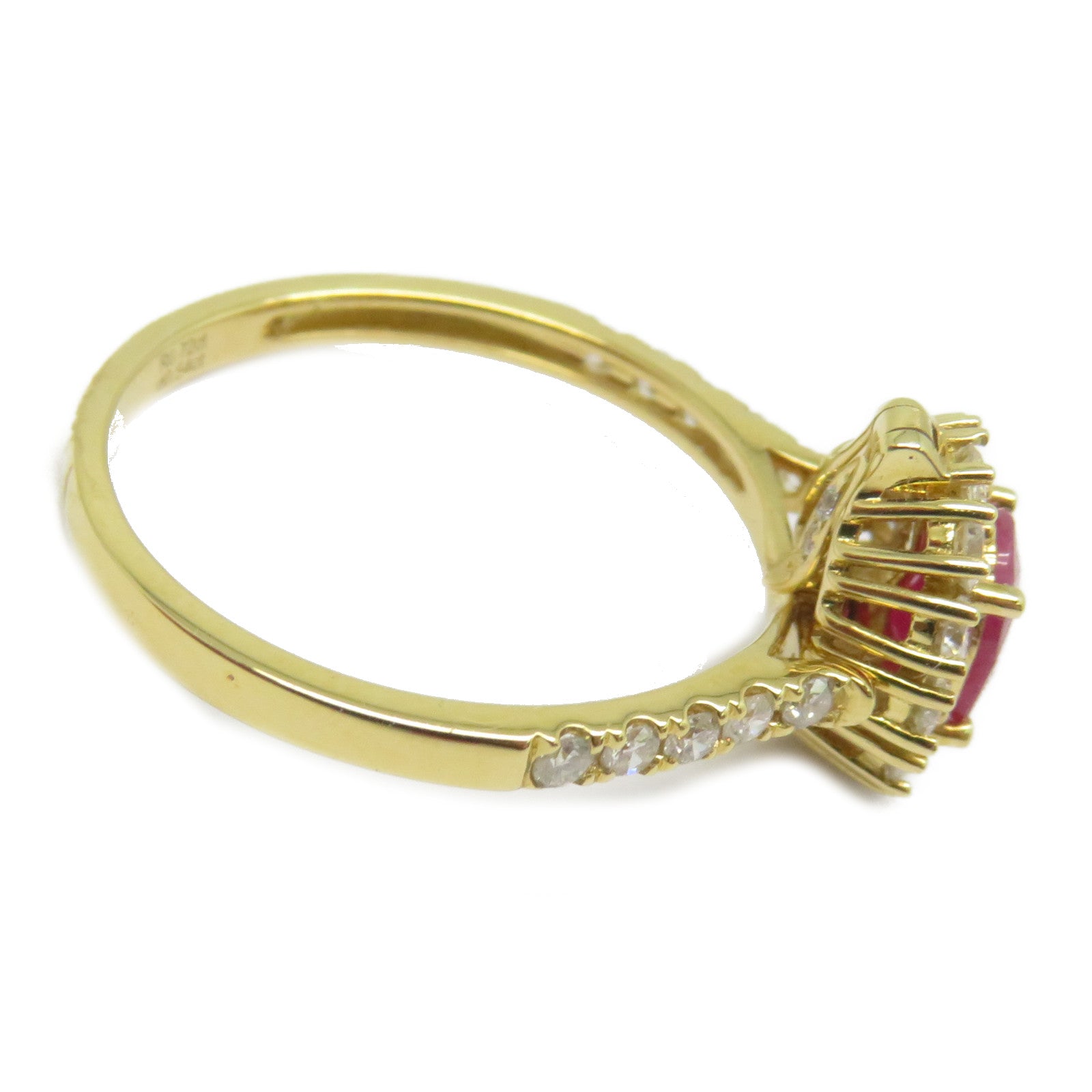 JEWELRY 【激減優惠】18K黃金Ruby Diamond Pendant Ring 0.72ct紅寶石/0.54ct鑽石戒指/吊墜US#7