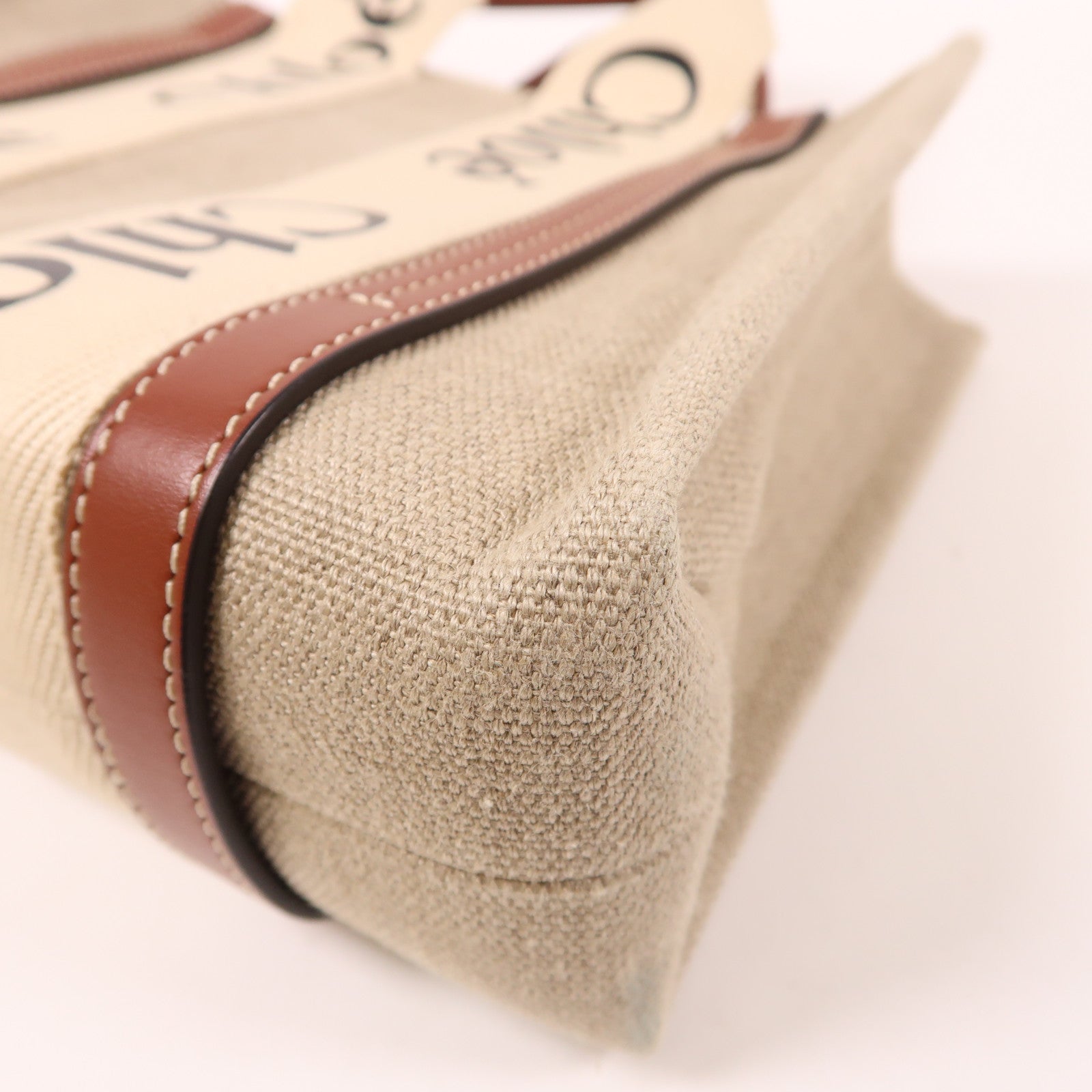 Chloe 帆布Shoulder Bag金扣肩背袋米色