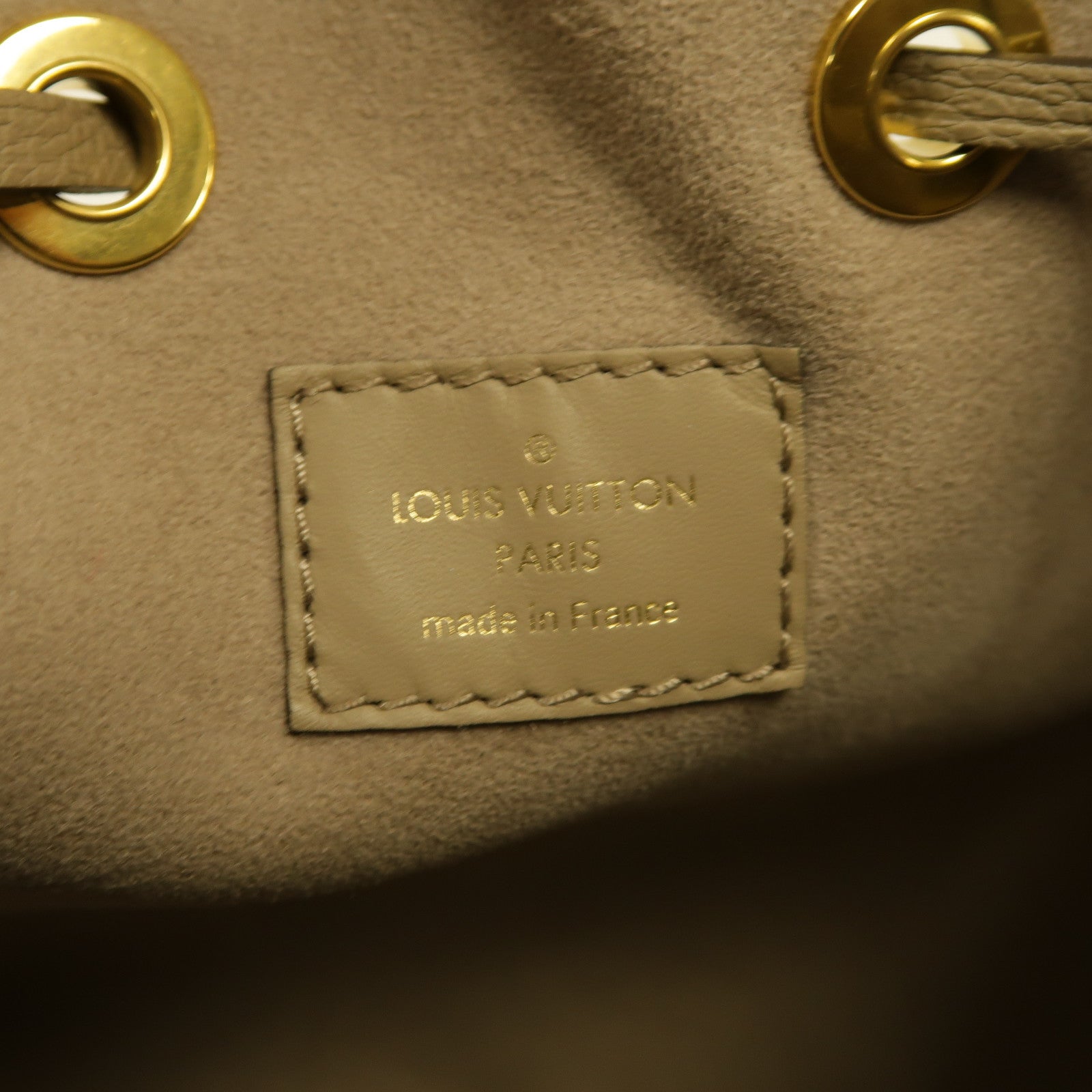 LOUIS VUITTON Monogram Empreinte NeoNoe MM金扣手挽肩背兩用袋米色