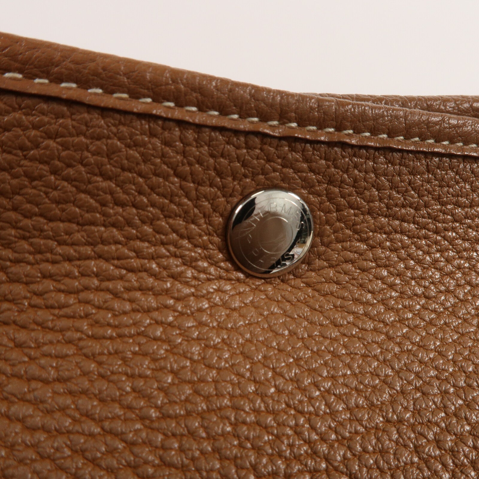HERMES Negonda皮革GardenParty PM手挽袋Gold