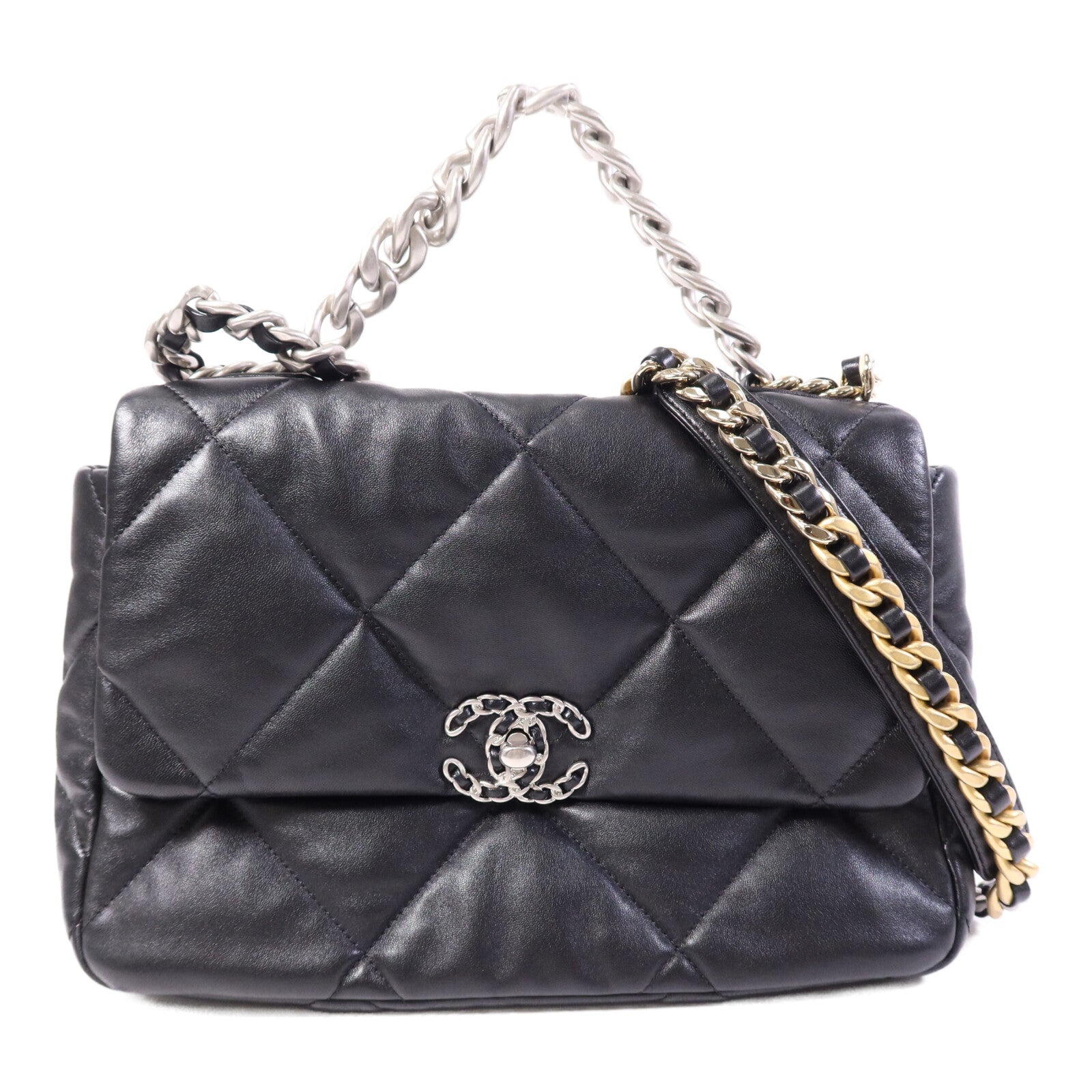 CHANEL 【激減優惠】羊皮皮革C19 Medium鏈帶肩背袋