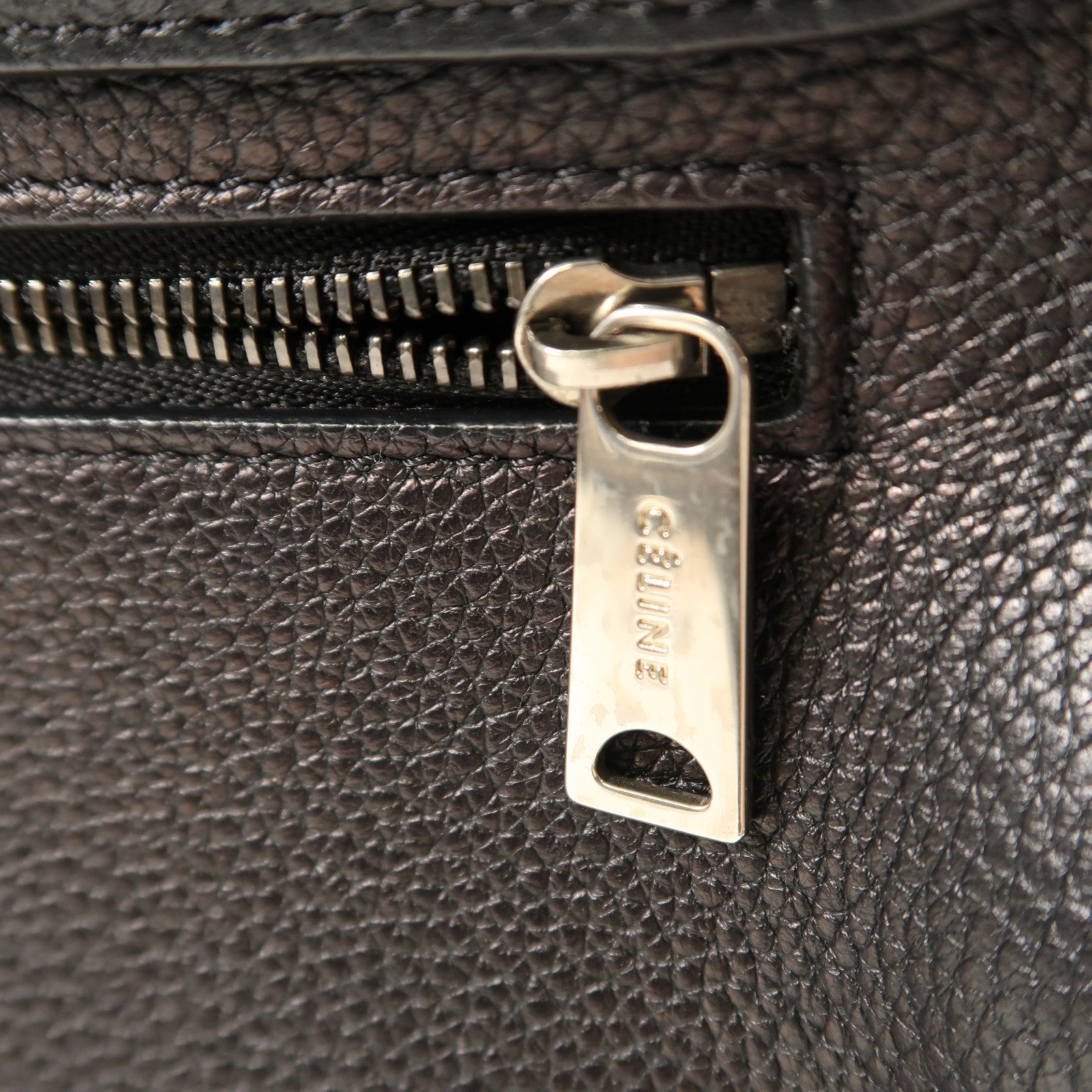 CELINE 牛皮皮革Trapeze銀扣手挽肩背兩用袋