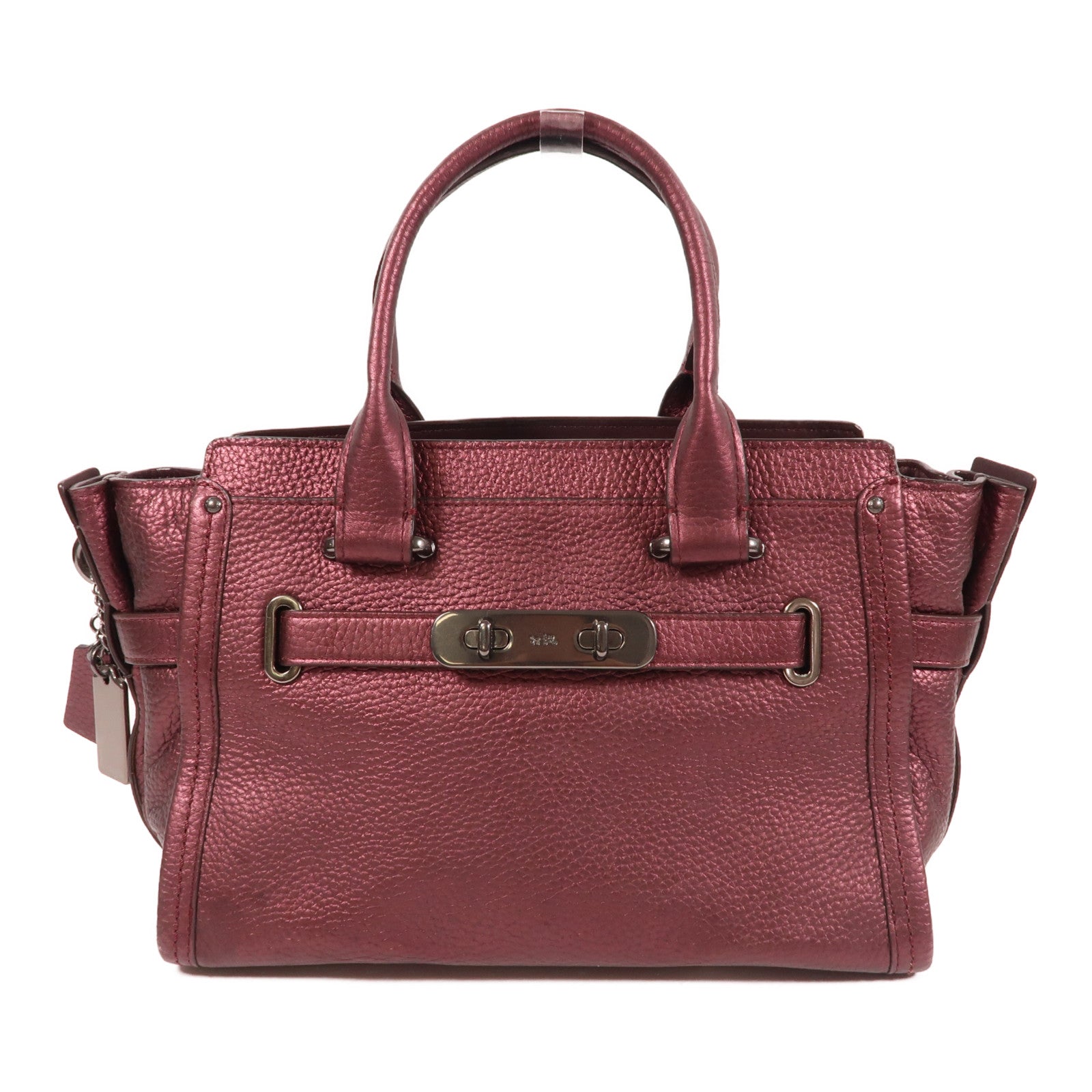 COACH 牛皮皮革Shoulder Bag肩背袋珠紅色