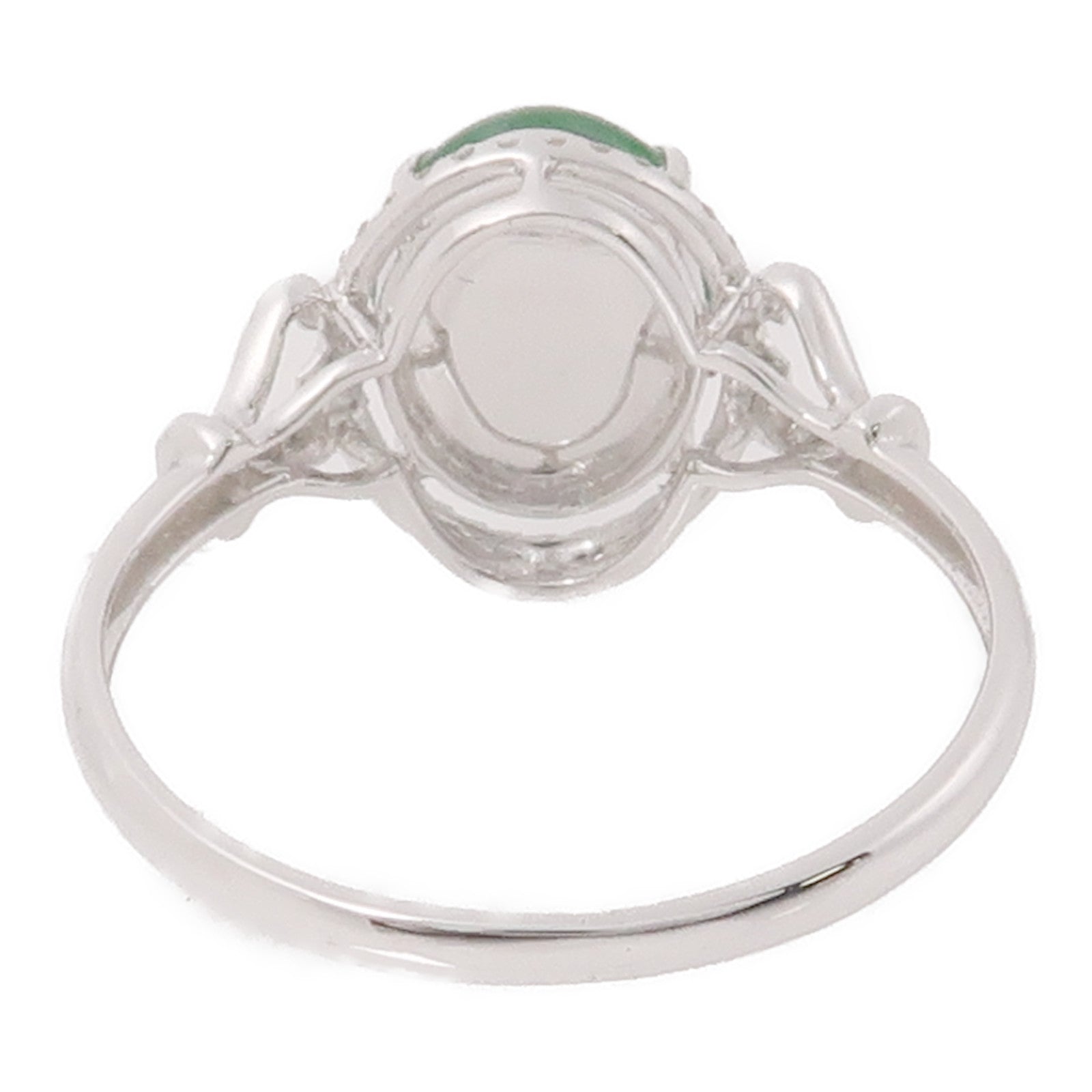JEWELRY 18K白金Jade/Diamond Ring翡翠/鑽石戒指US#6.75