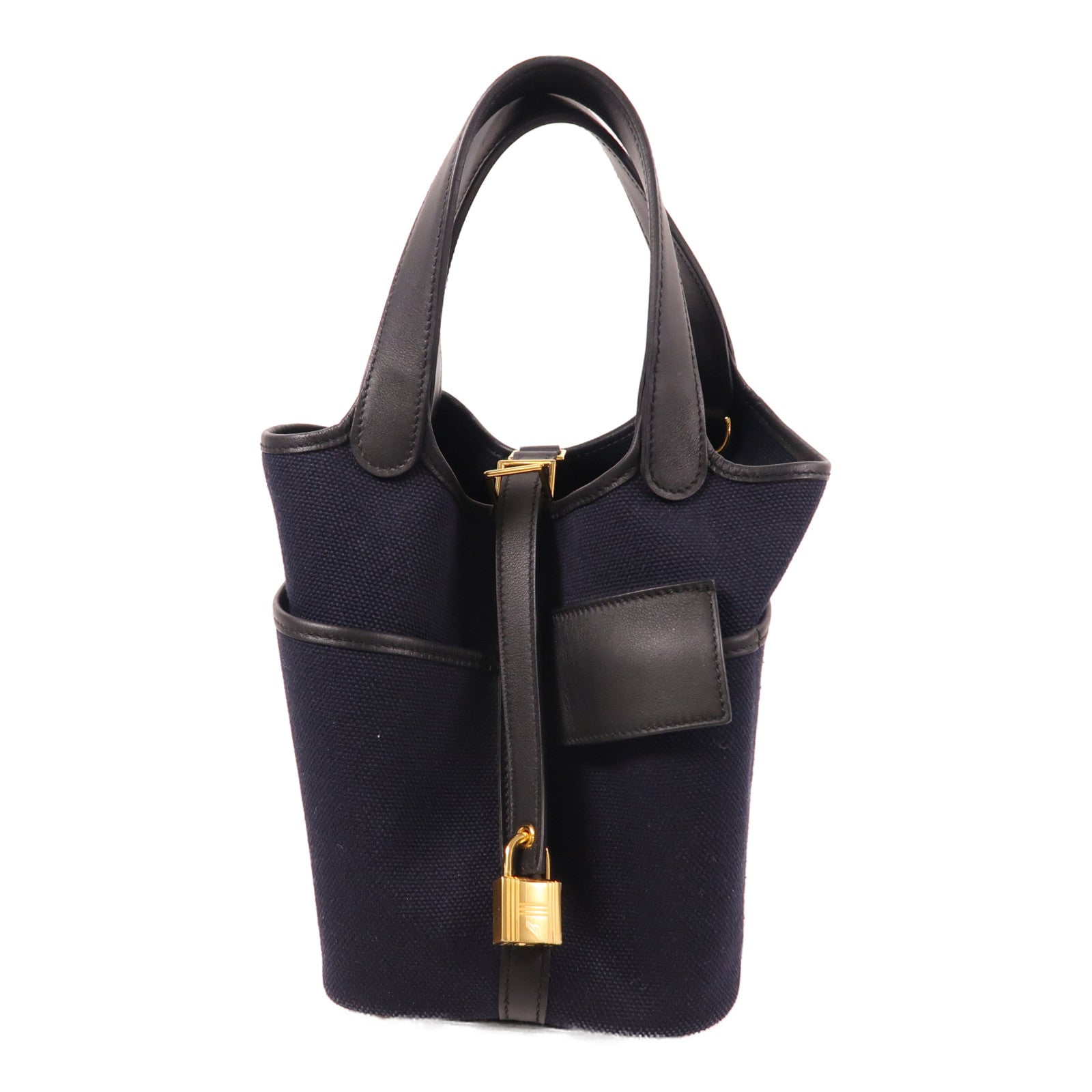 HERMES 帆布Picotin Cargo PM金扣手挽袋