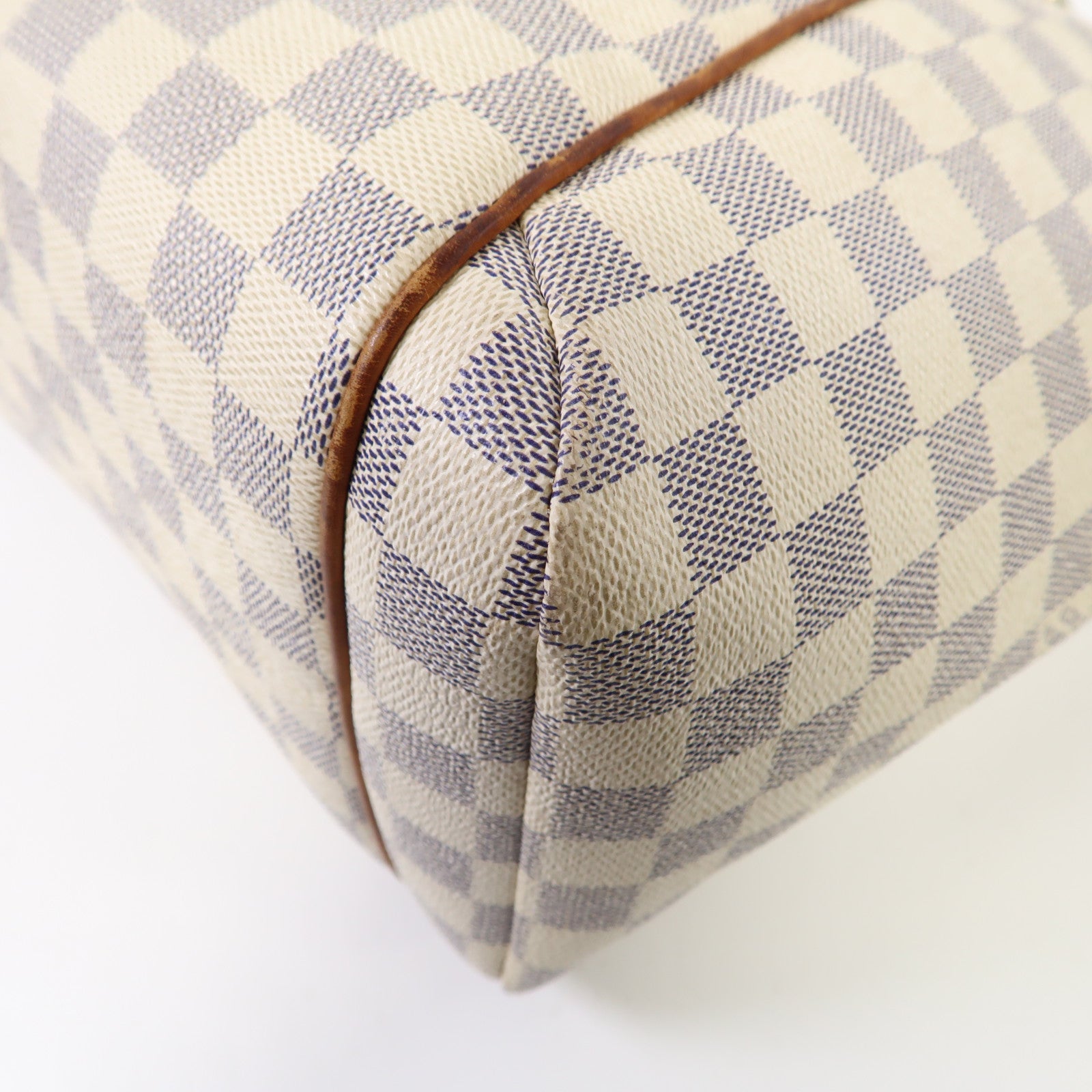 LOUIS VUITTON Damier Azur Totally MM金扣肩背袋白色/藍色