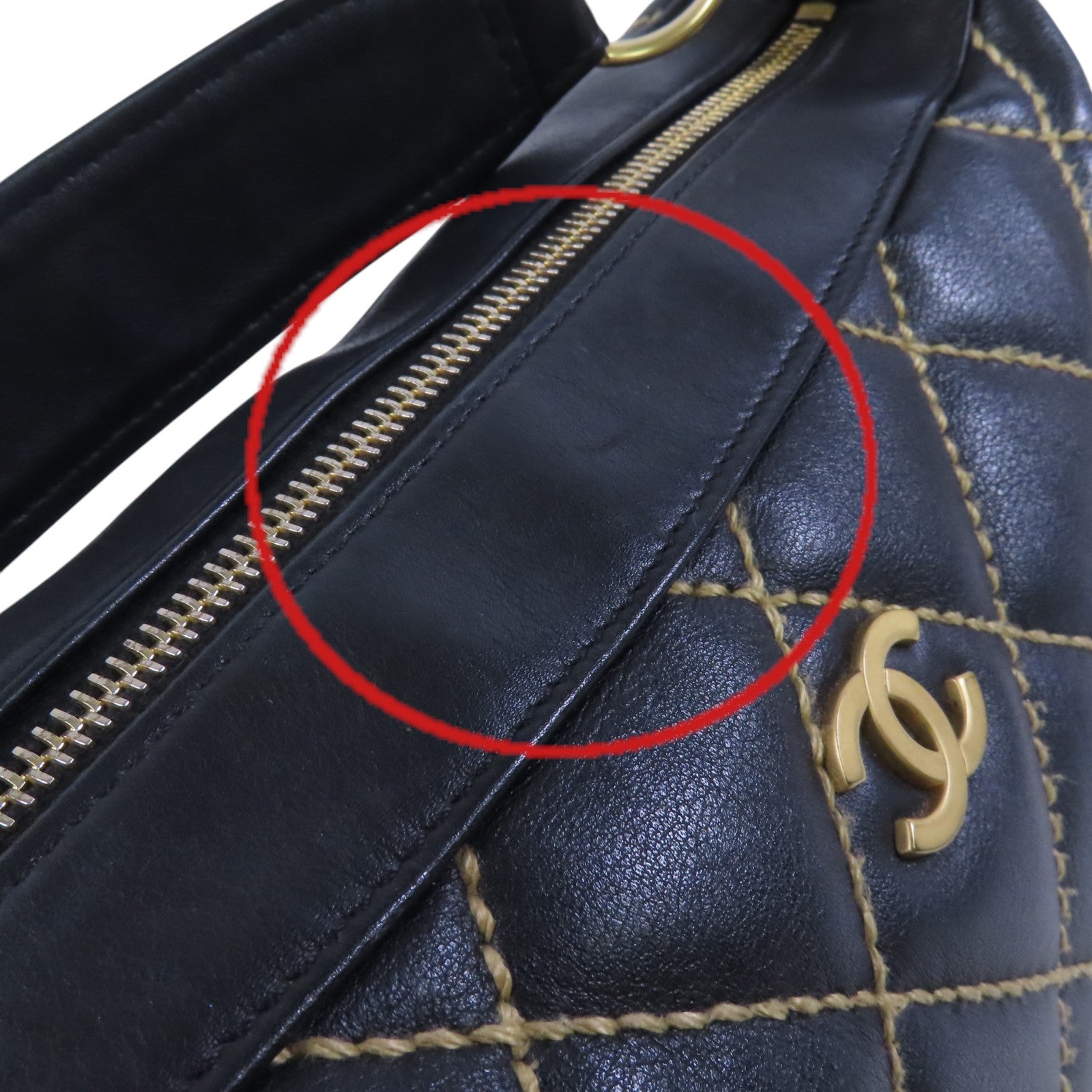 CHANEL 牛皮皮革Shoulder Bag金扣肩背袋