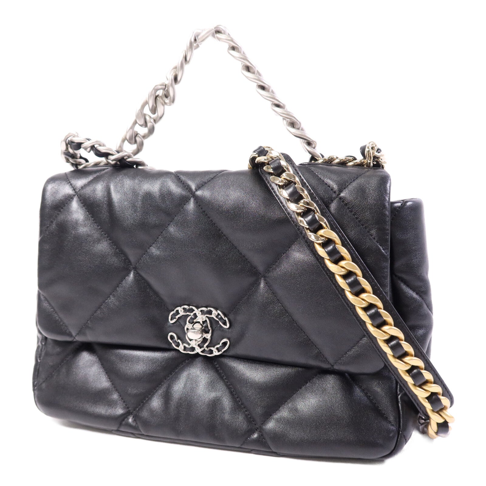 CHANEL 【激減優惠】羊皮皮革C19 Medium鏈帶肩背袋