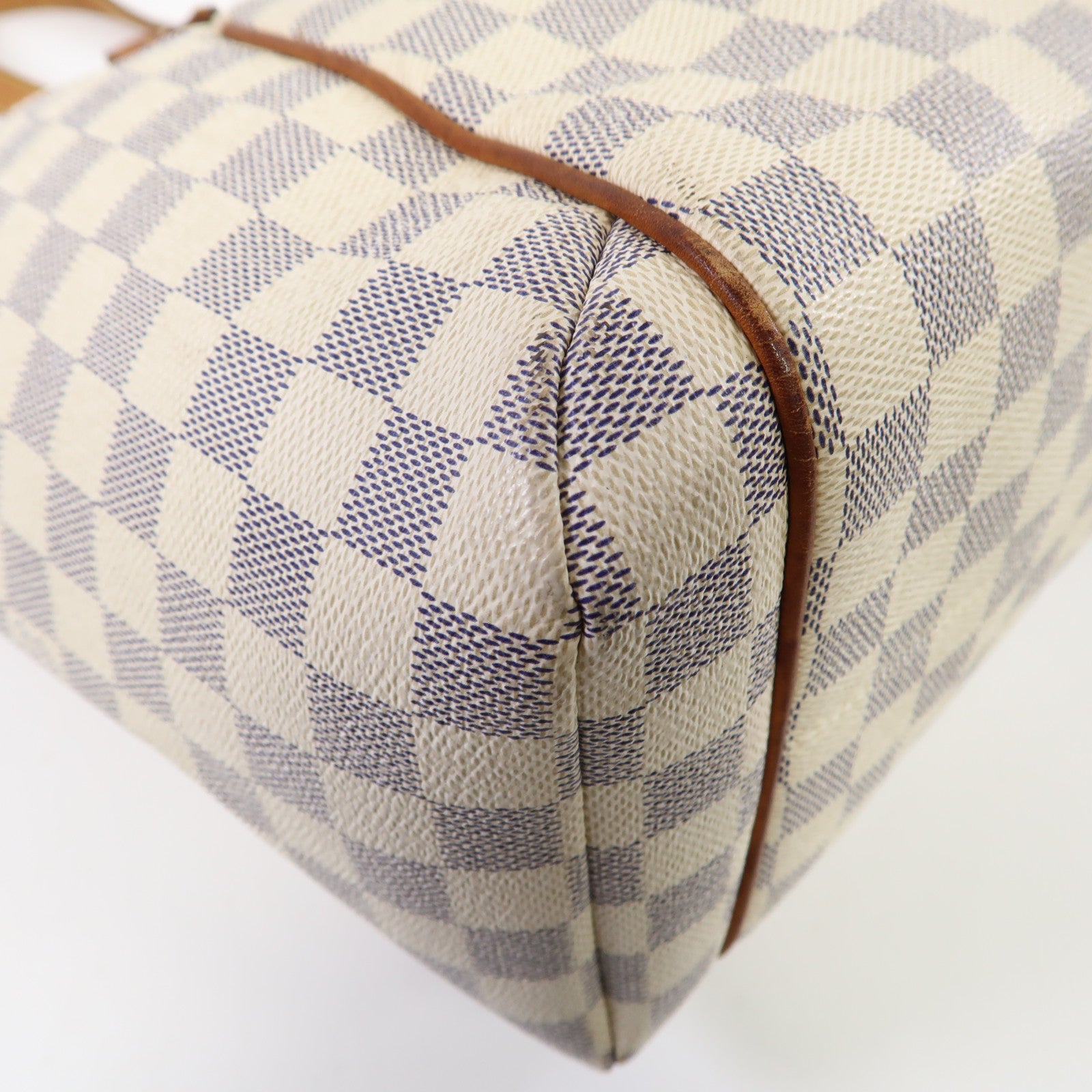 LOUIS VUITTON Damier Azur Totally MM金扣肩背袋白色/藍色