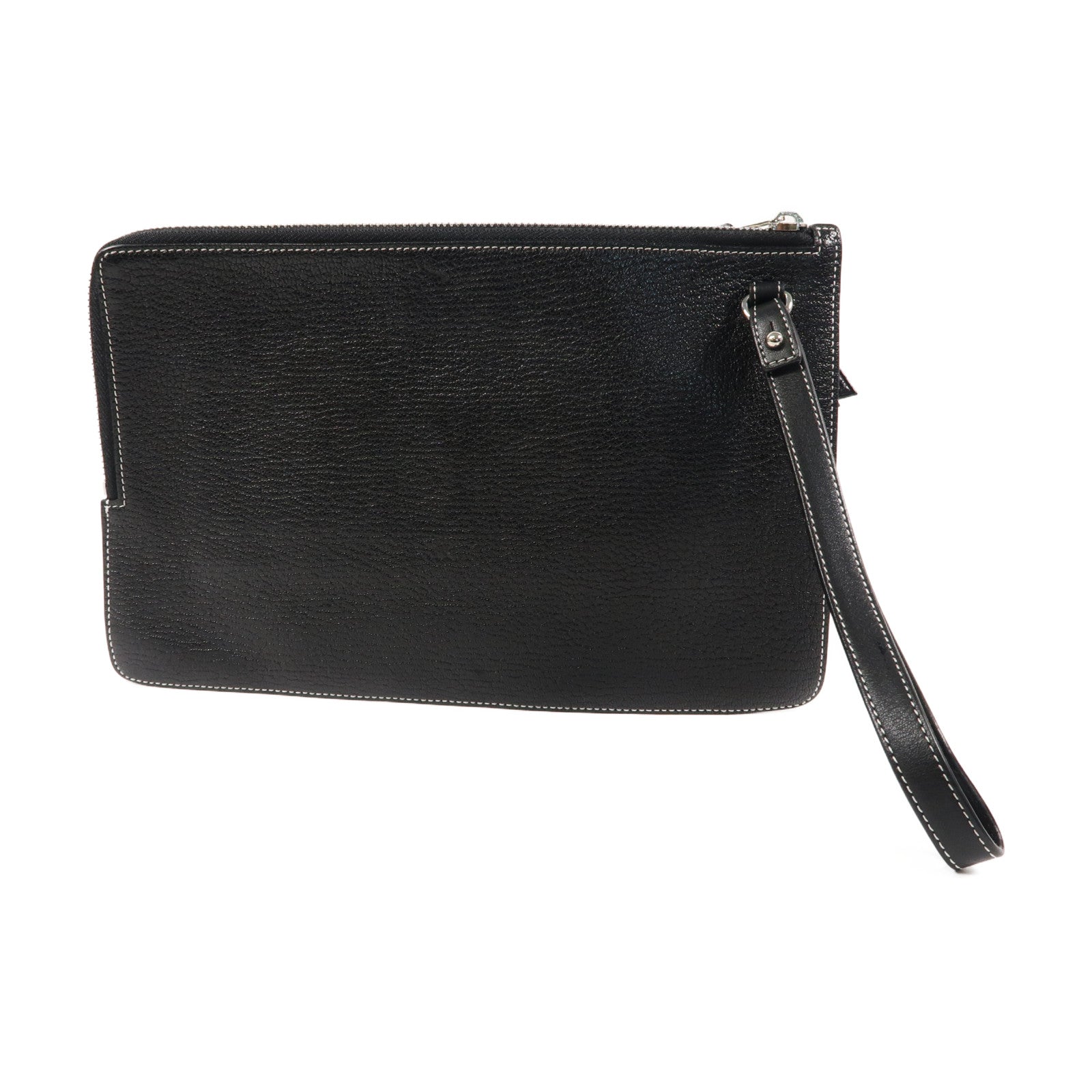LOEWE 牛皮皮革Clutch銀扣手拿包黑色/紅色