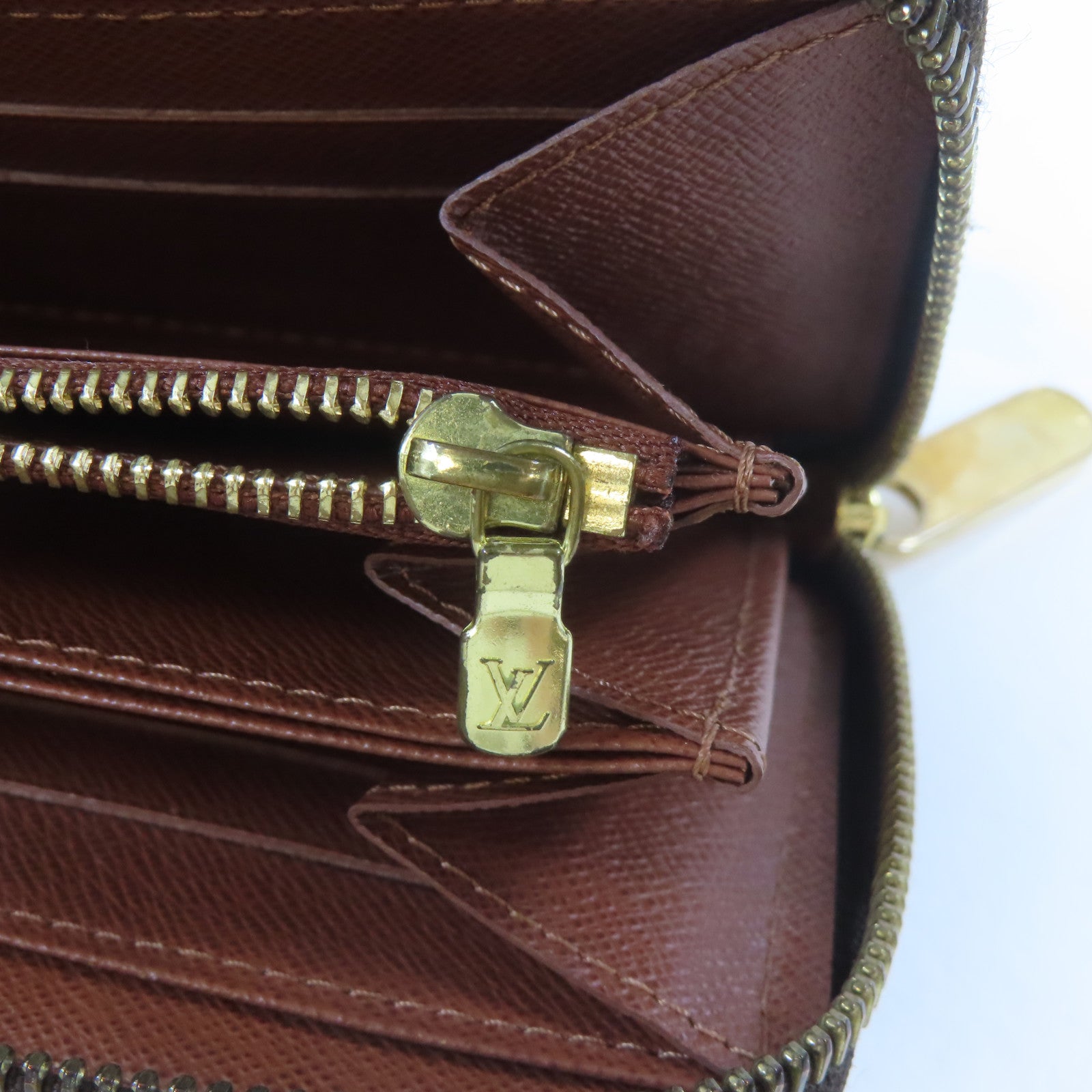 LOUIS VUITTON Monogram Zippy Wallet金扣長錢包啡色