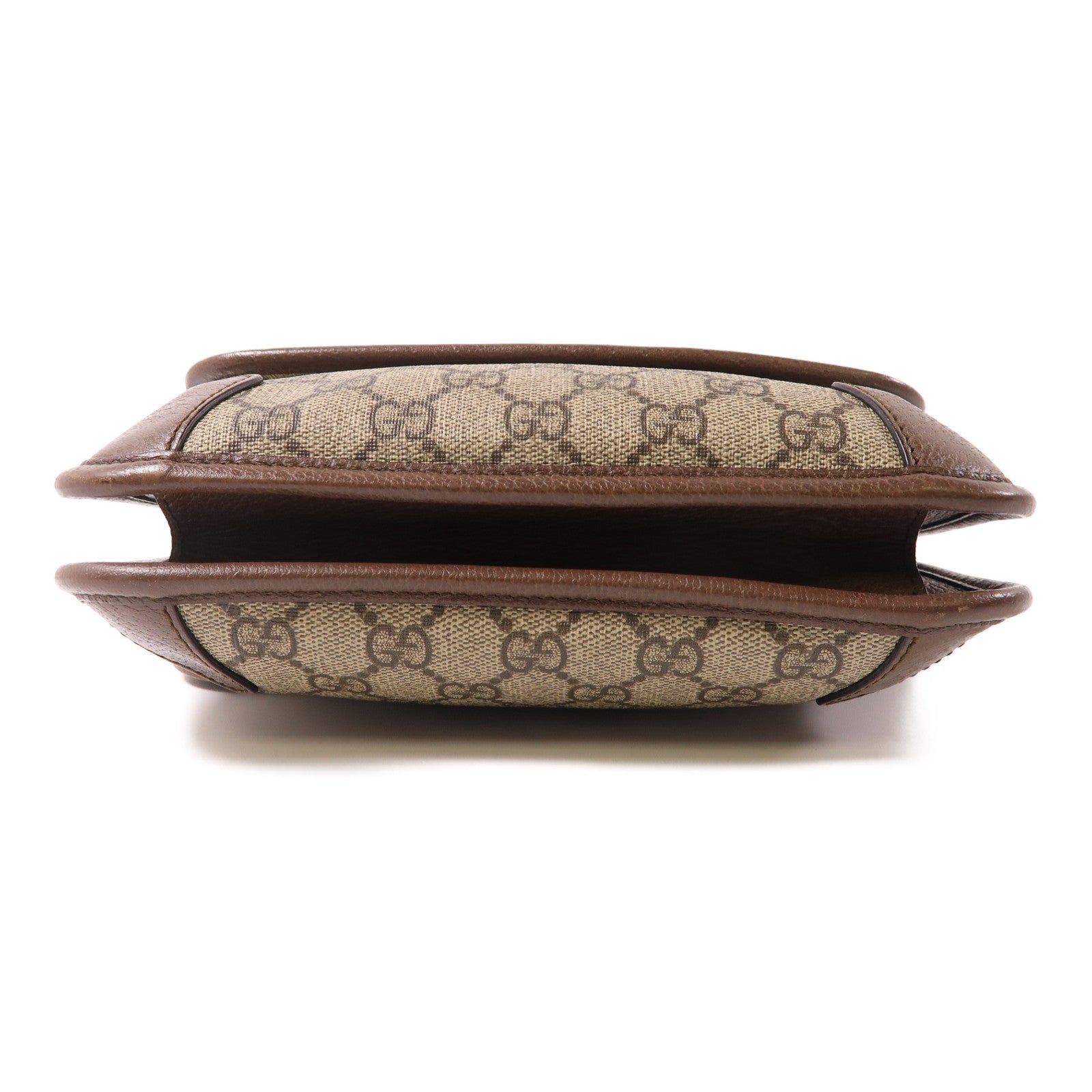 GUCCI 塗層帆布Messenger Bag金扣肩背袋啡色