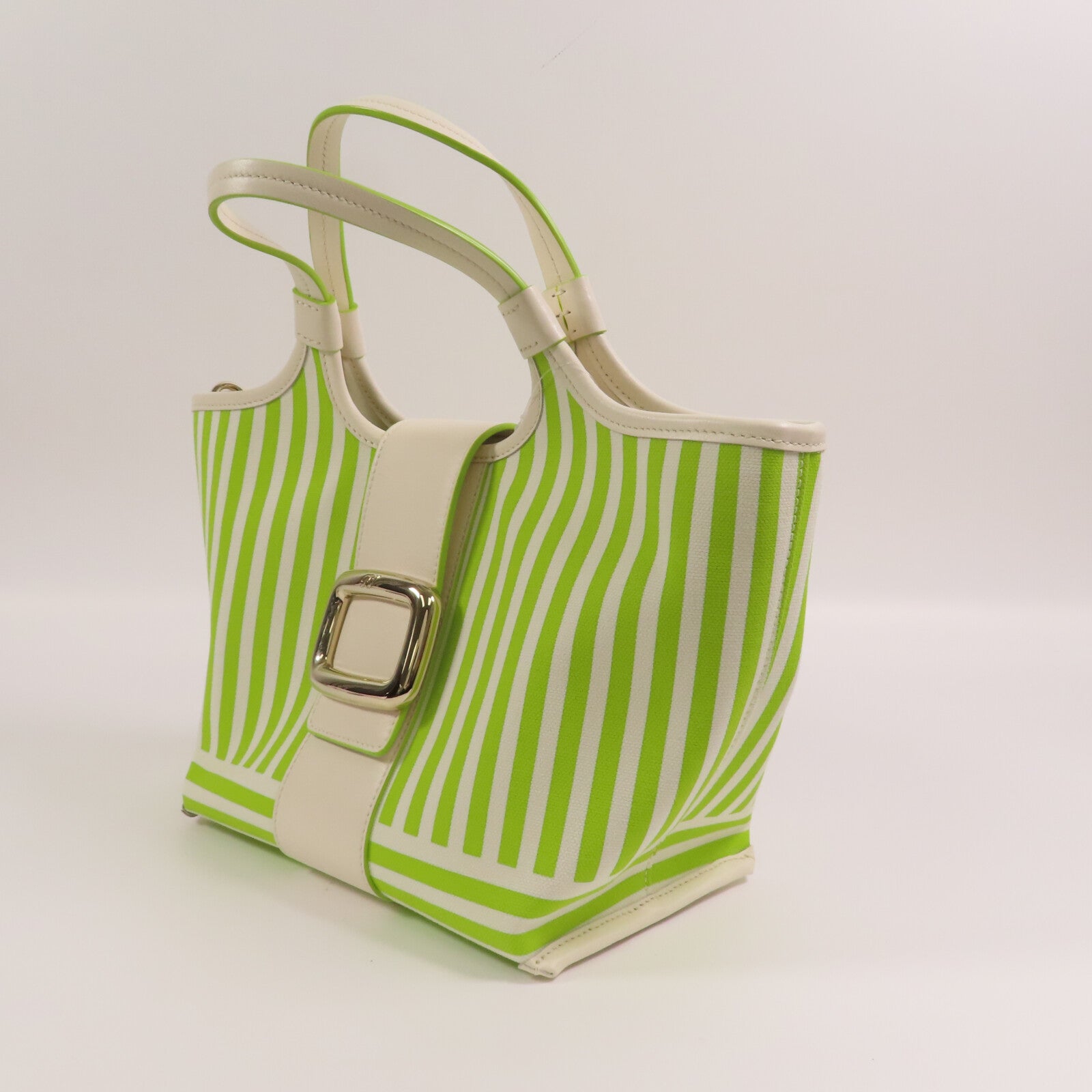 Roger Vivier 帆布2Way Shoulder Bag銀扣手挽肩背兩用袋