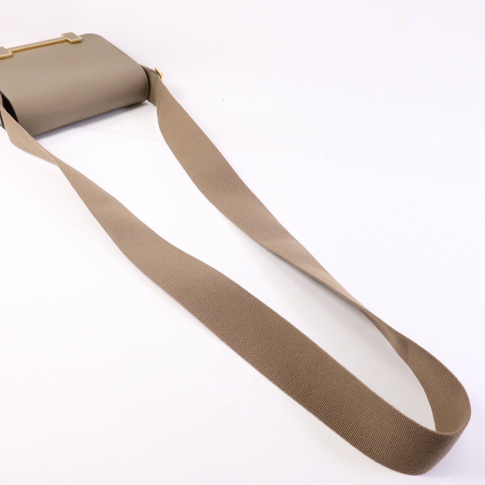 HERMES Chevre皮革Geta肩背袋Etoupe