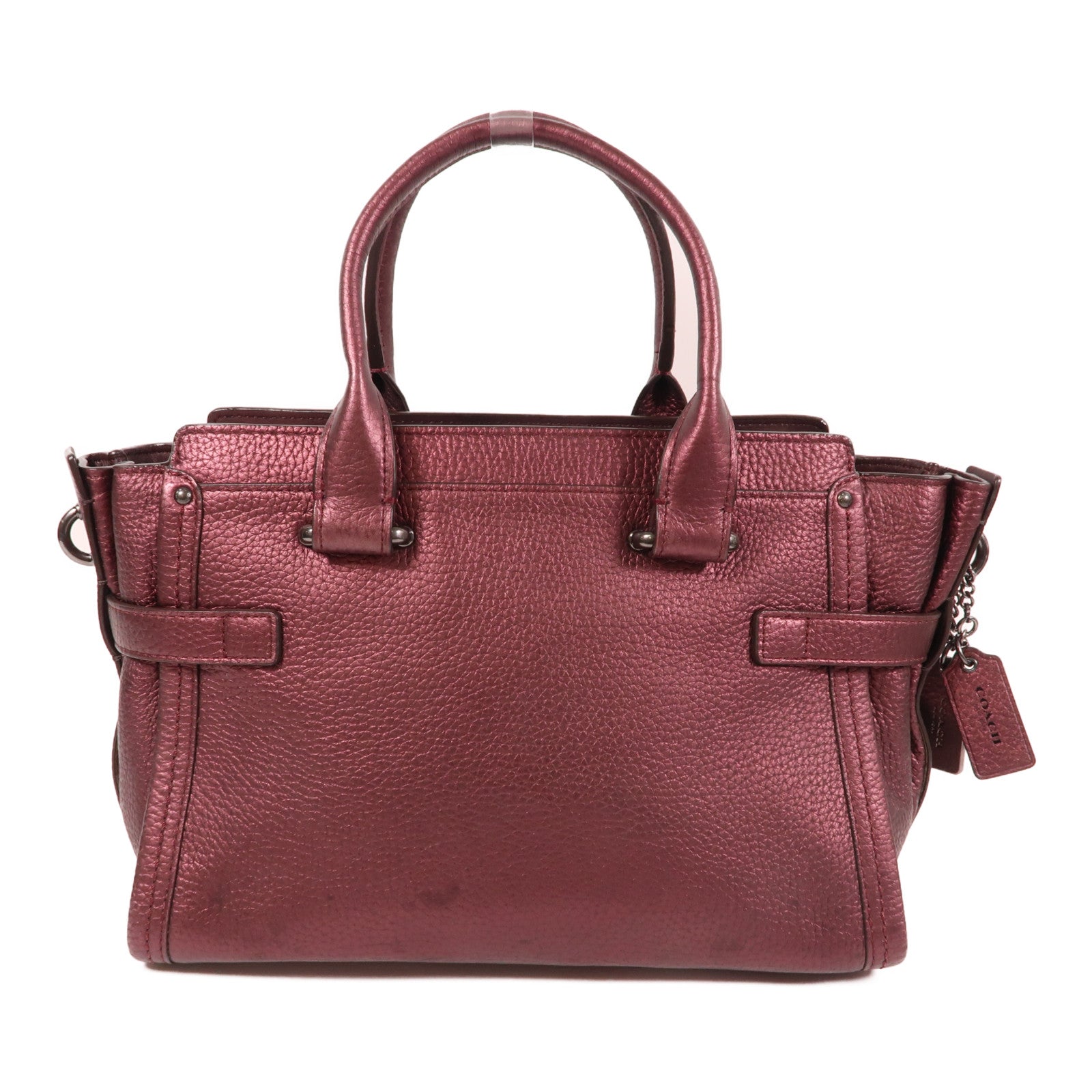 COACH 牛皮皮革Shoulder Bag肩背袋珠紅色