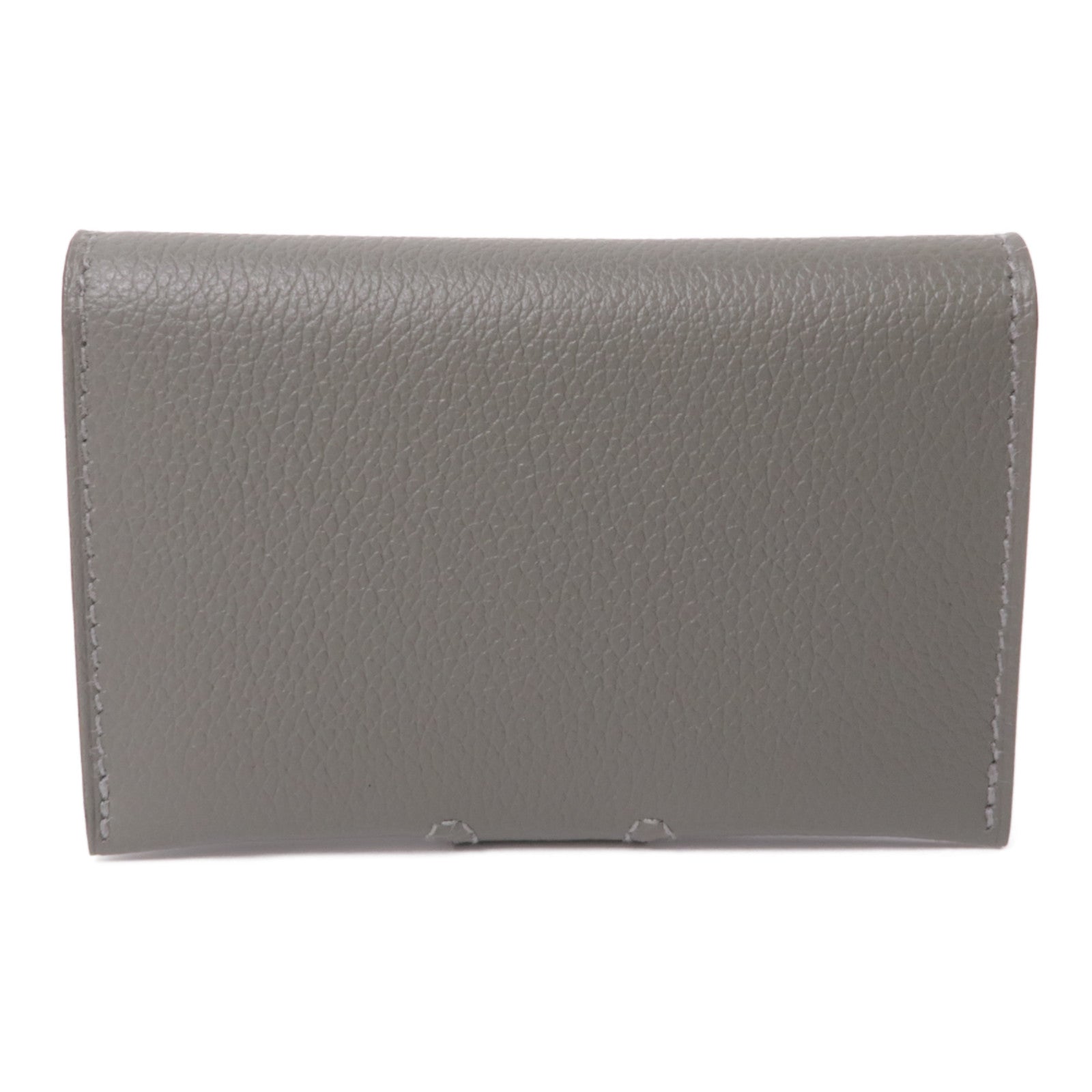 HERMES Evercolor皮革Porte-Cartes銀扣卡片套Gris Meyer灰色