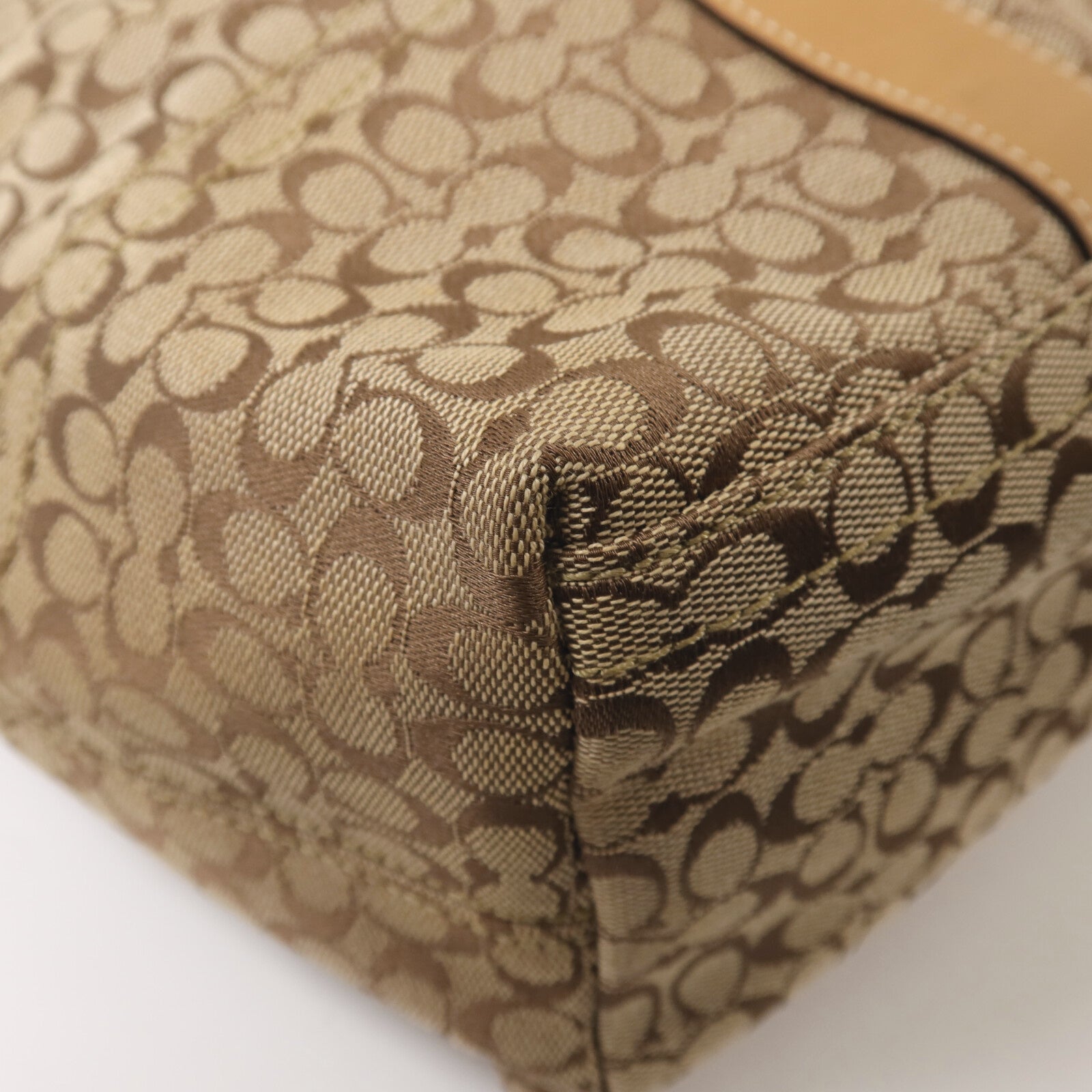 COACH 帆布Shoulder Bag銀扣手挽肩背兩用袋