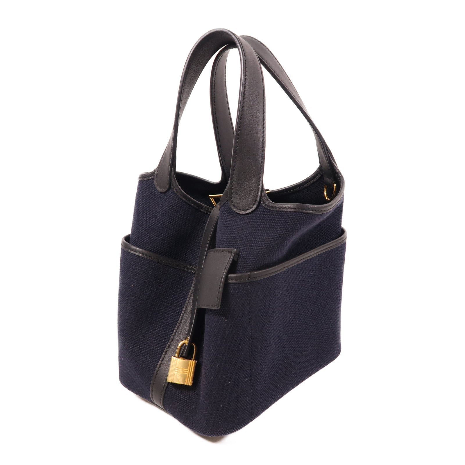 HERMES 帆布Picotin Cargo PM金扣手挽袋