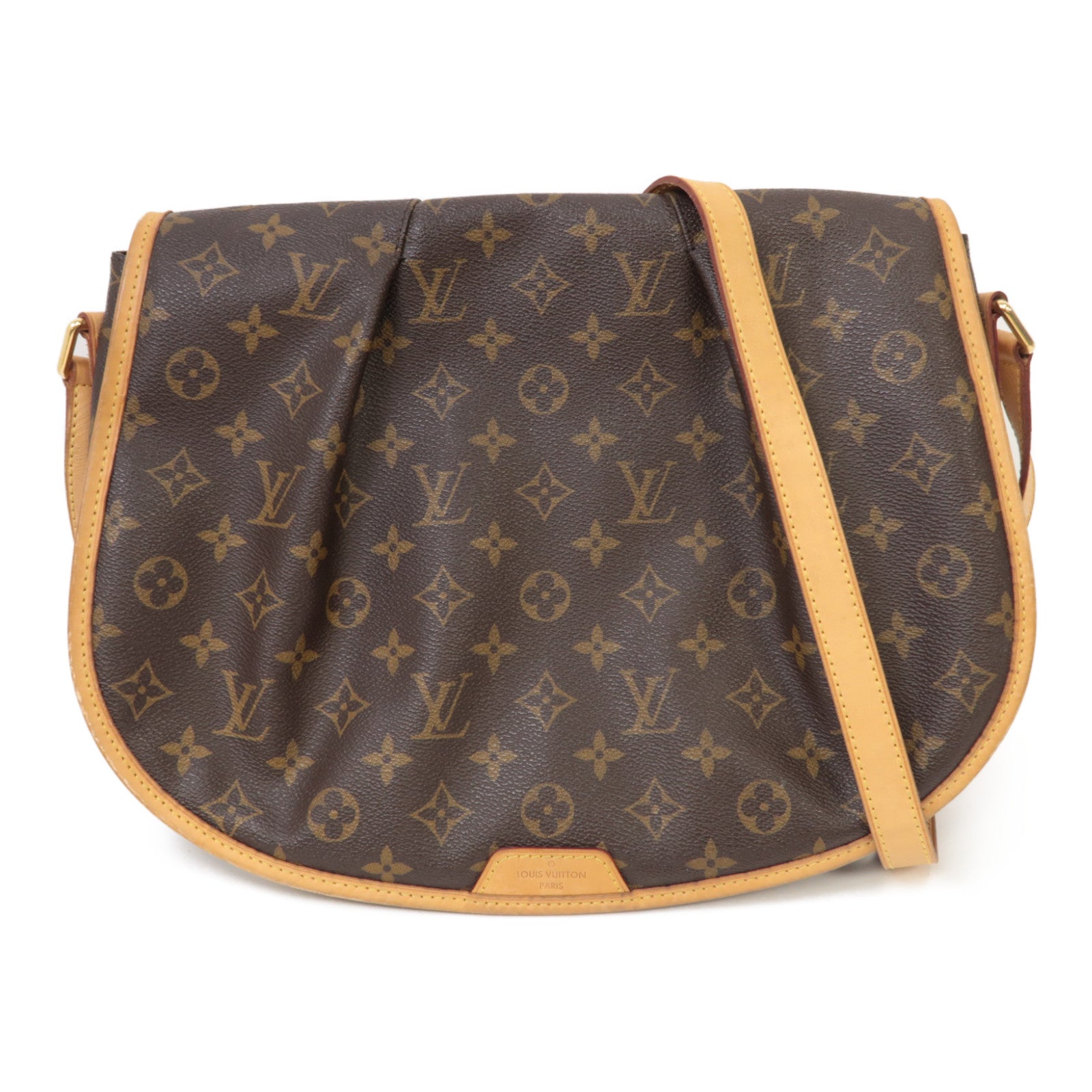 LOUIS VUITTON Monogram Menilmontant MM金扣肩背袋啡色