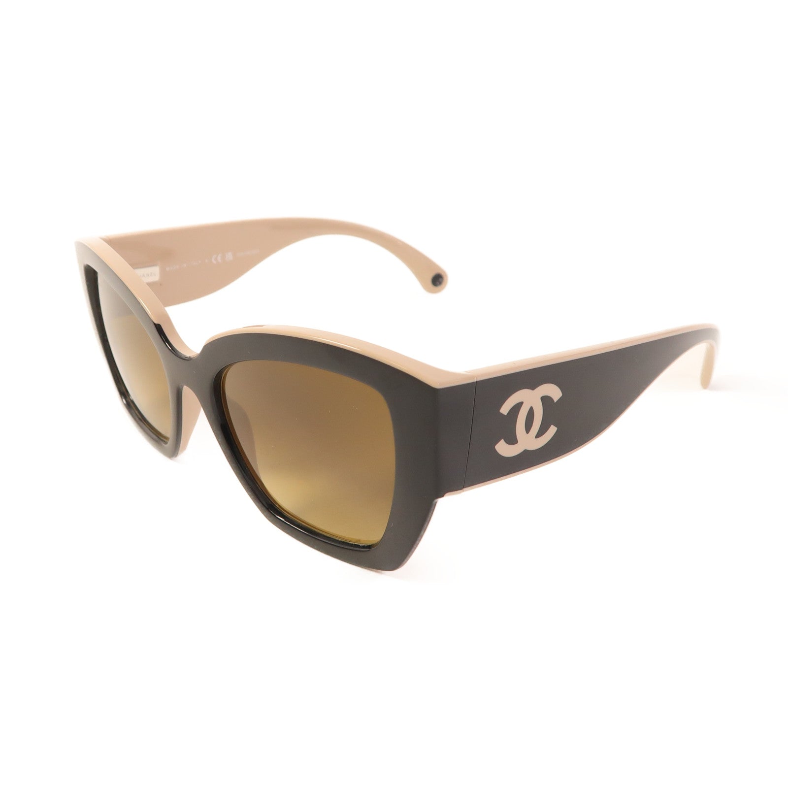 CHANEL CC Butterfly Sunglasses 6058 C534/M2 PVC Black/Beige
