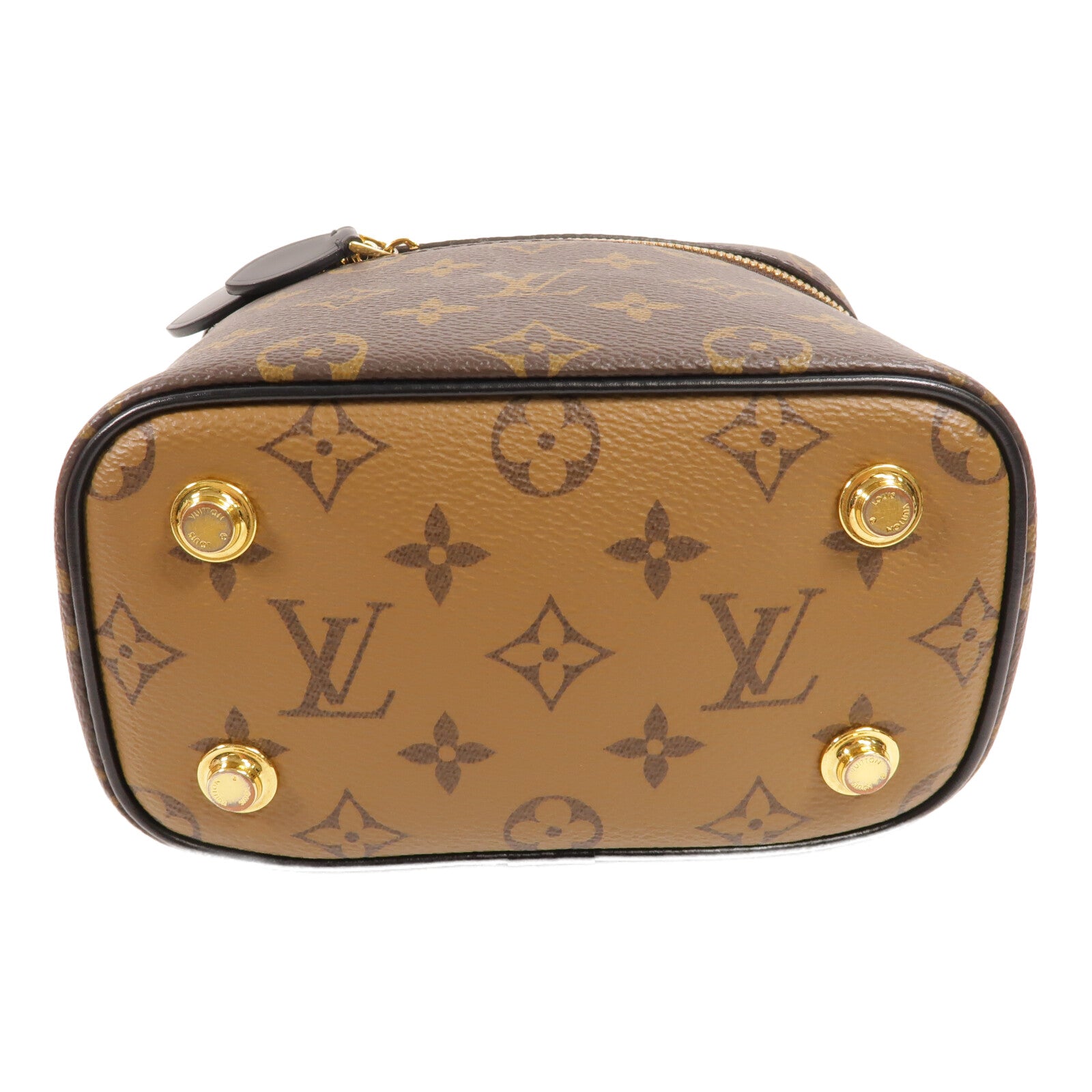 LOUIS VUITTON Monogram Reverse Vanity PM手挽肩背兩用袋棕色