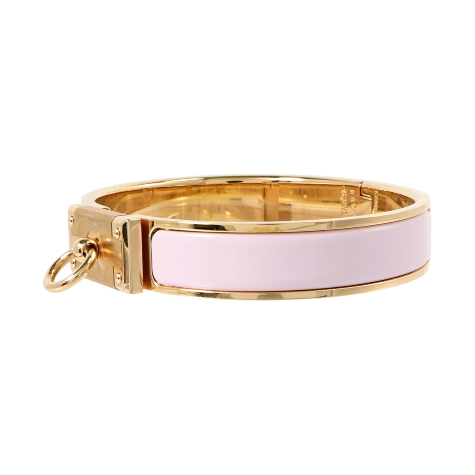 HERMES 金屬/琺瑯Clic Anneau手鐲Rose Dragee